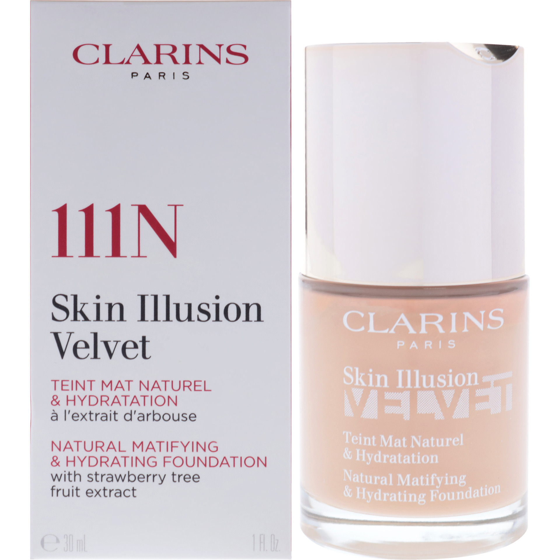 Skin Illusion Velvet Foundation - 111N Auburn by Clarins for Women - 1 oz Foundation
