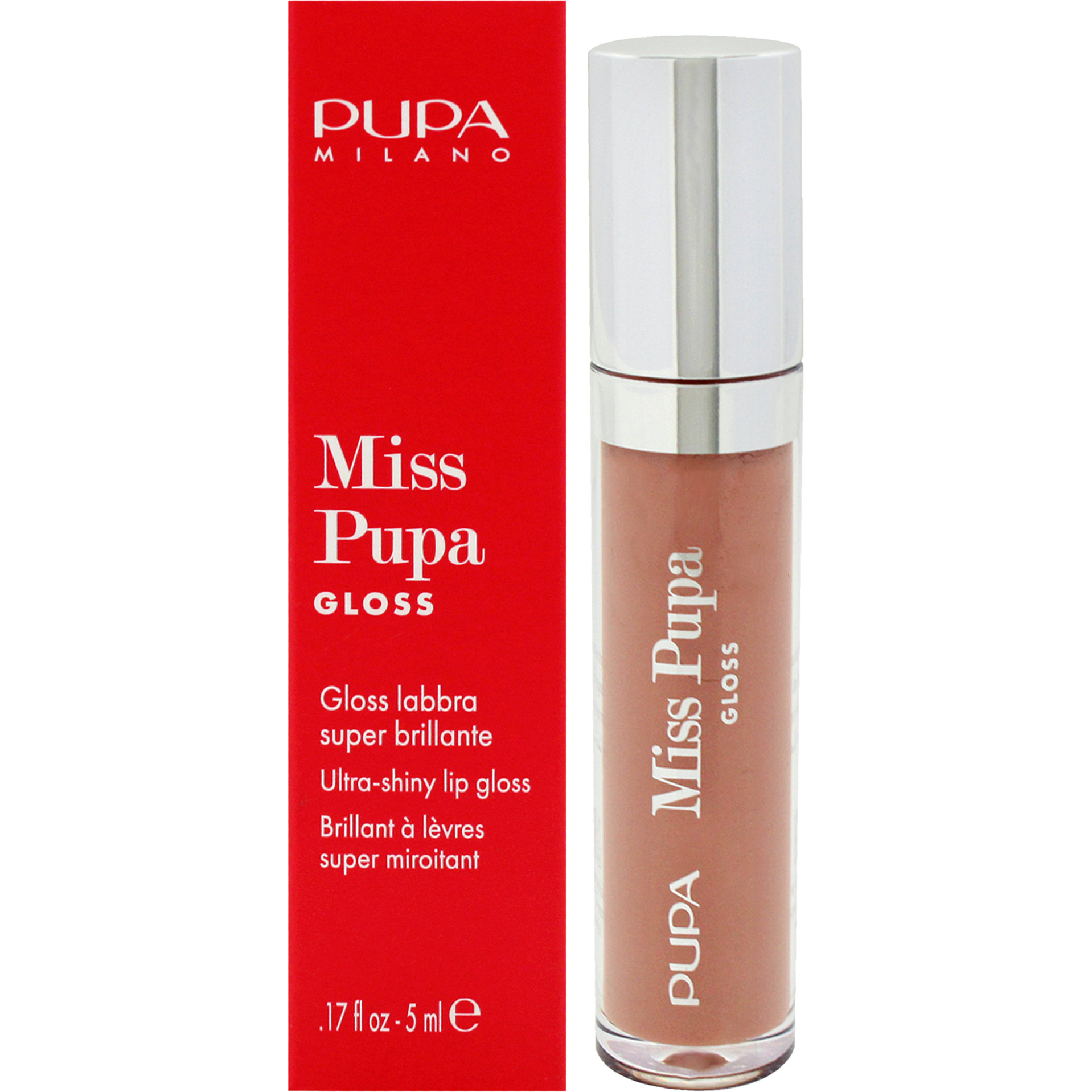 Miss Pupa Gloss Ultra-Shine Lip Gloss - 403 Nude Obsession by Pupa Milano for Women - 0.17 oz Lip Gloss