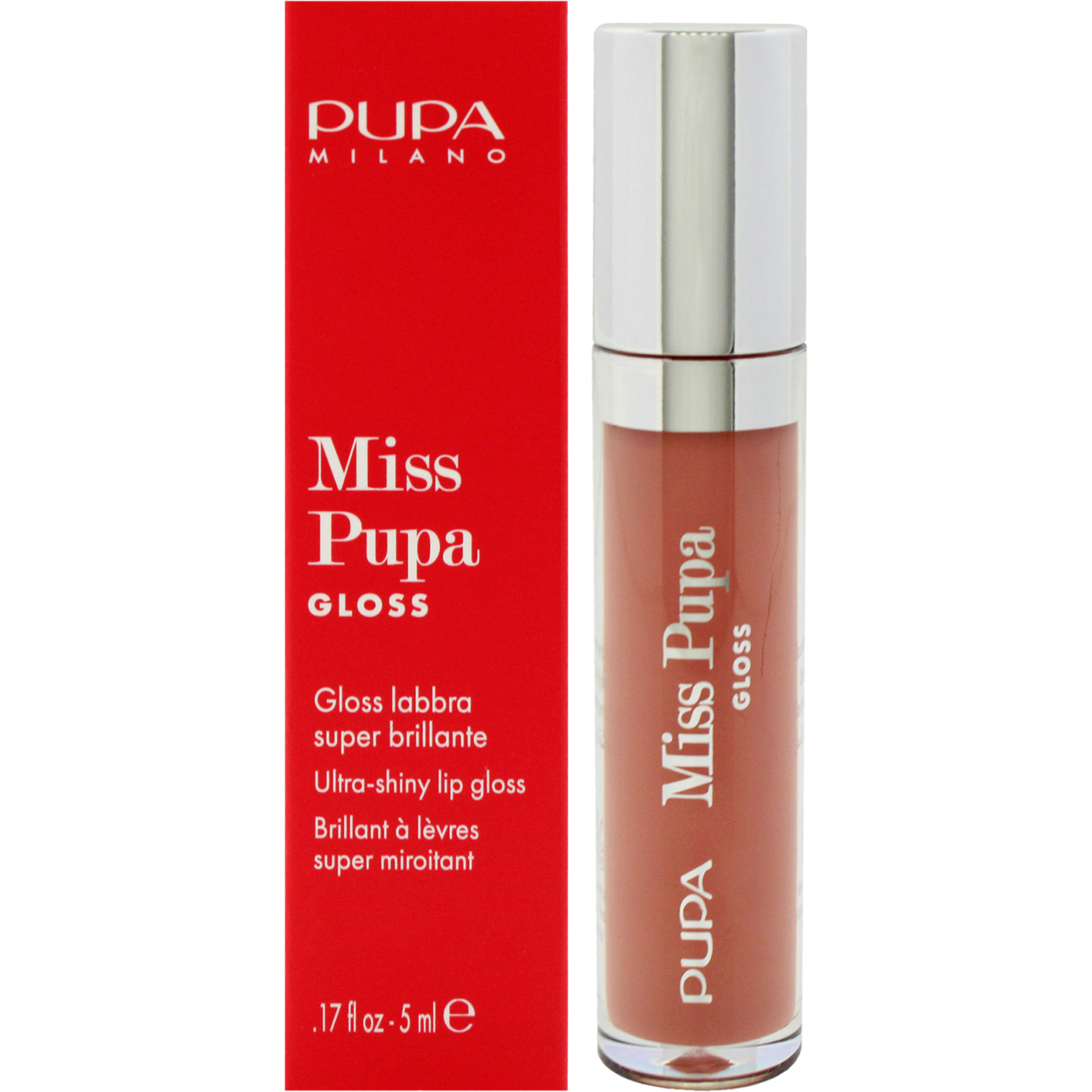 Miss Pupa Gloss Ultra-Shine Lip Gloss - 405 Blush Nude by Pupa Milano for Women - 0.17 oz Lip Gloss