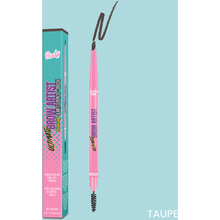 RUDE Ultimate Brow Artist Push-Up Slanted Pencil & Brush