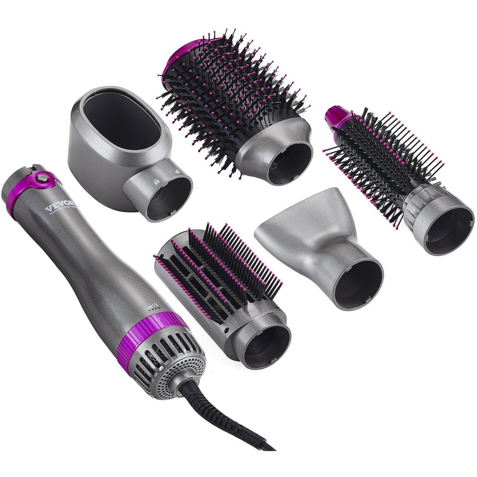 VEVOR Hair Dryer Brush 5-in-1 Hot Hair Styler Upgraded Negative Ion for Curling
