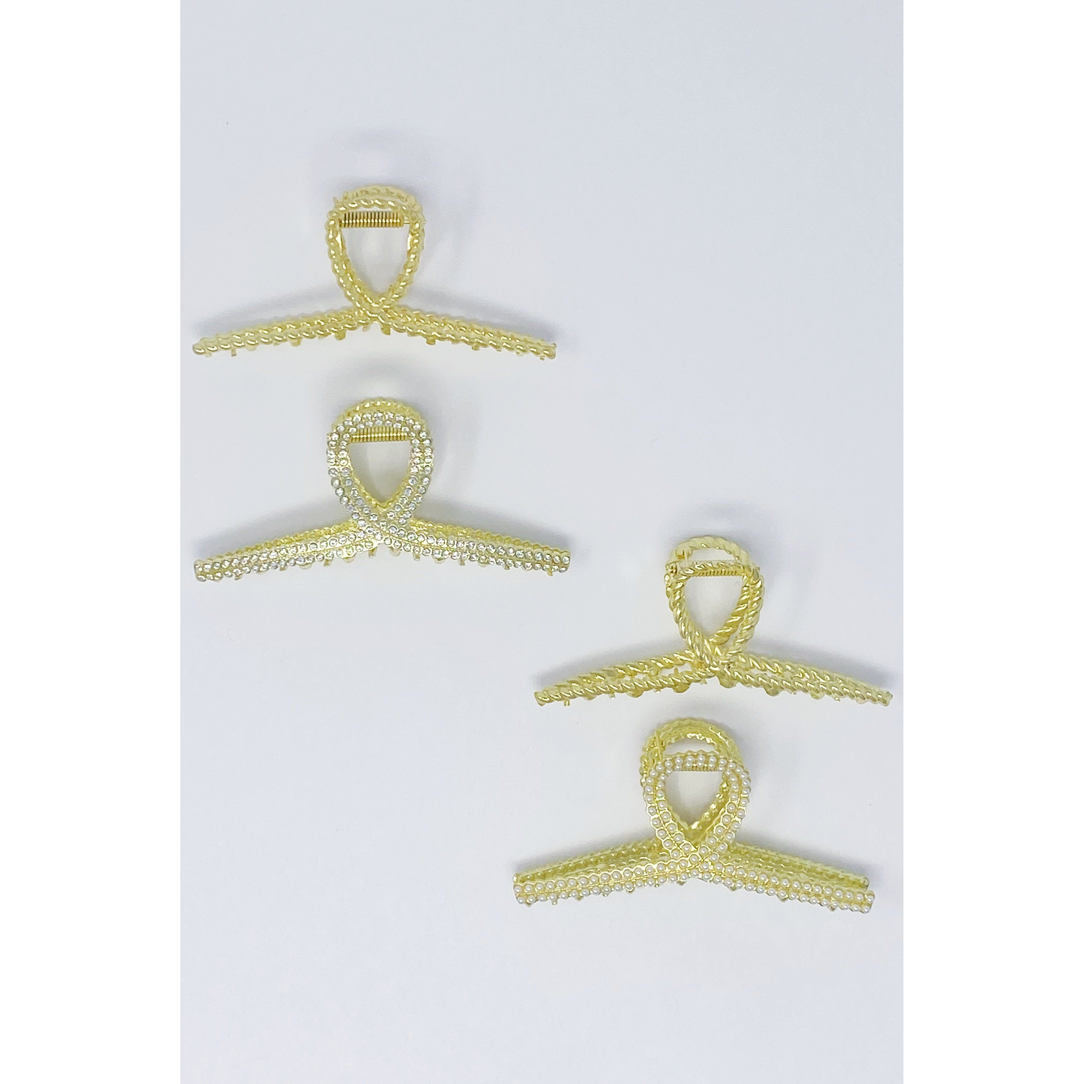 Golden Gem Hair Claw Set