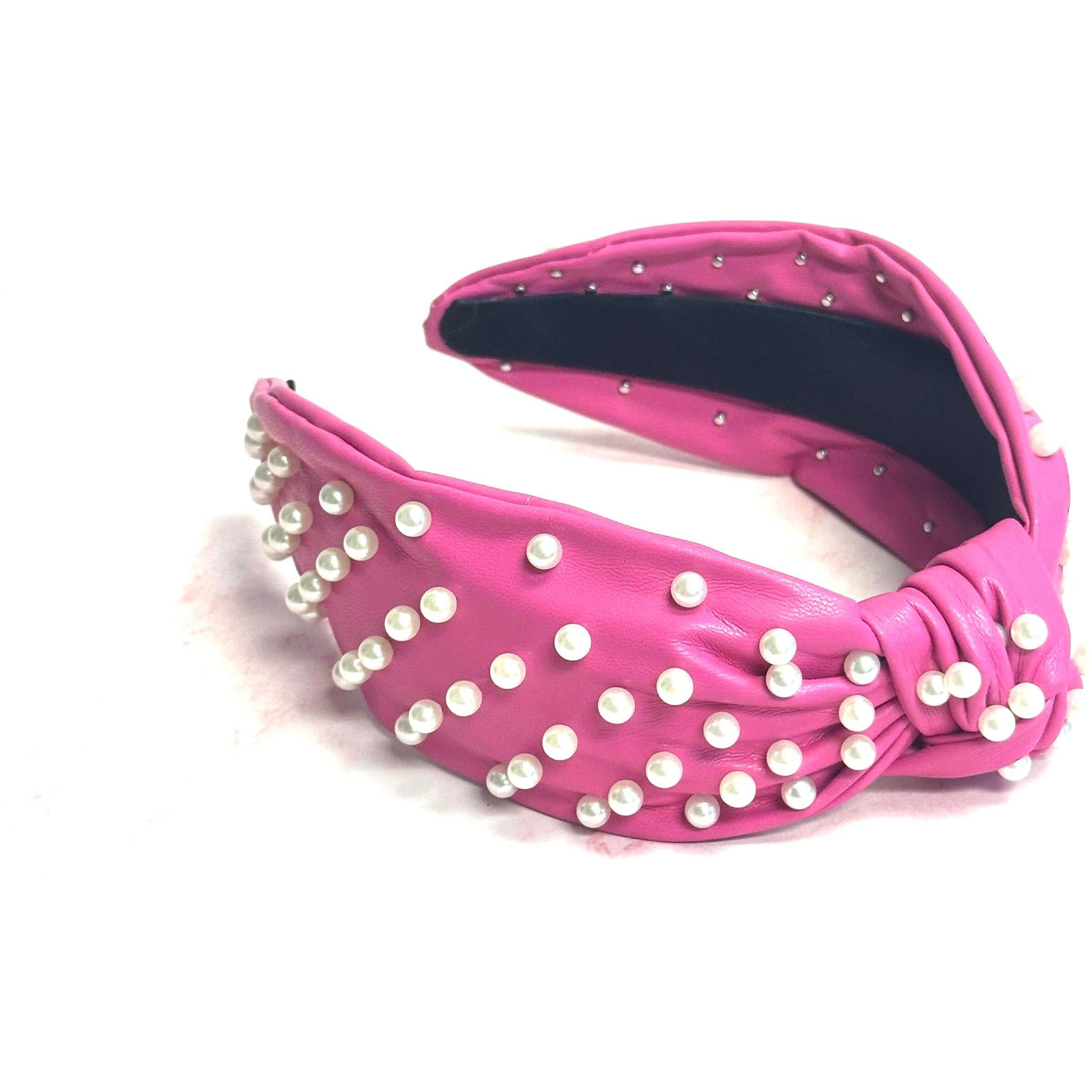 Pearled Up Vegan Leather Headband
