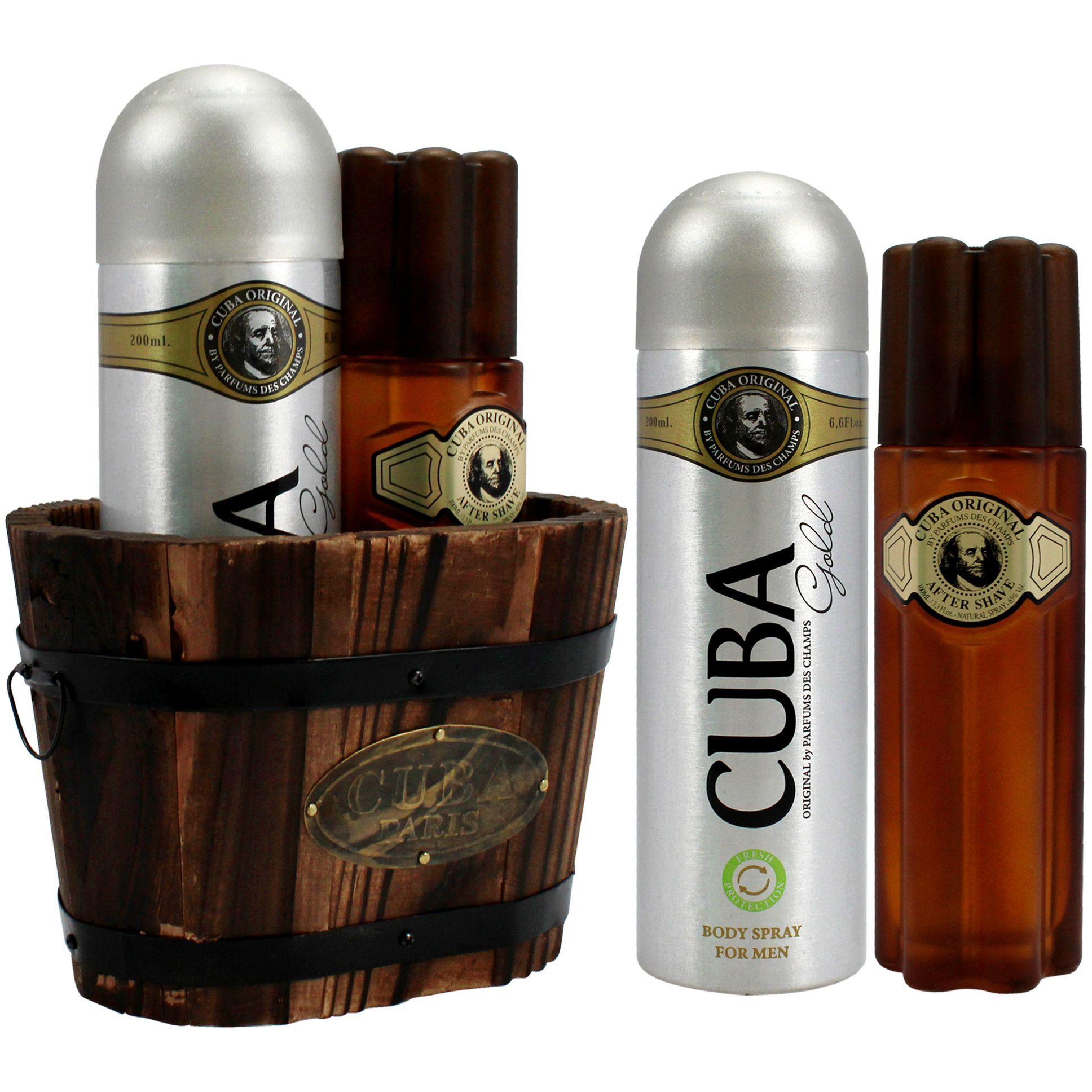 Cuba Gold by Cuba for Men - 2 Pc Gift Set 3.4oz After Shave, 6.7oz Body Spray