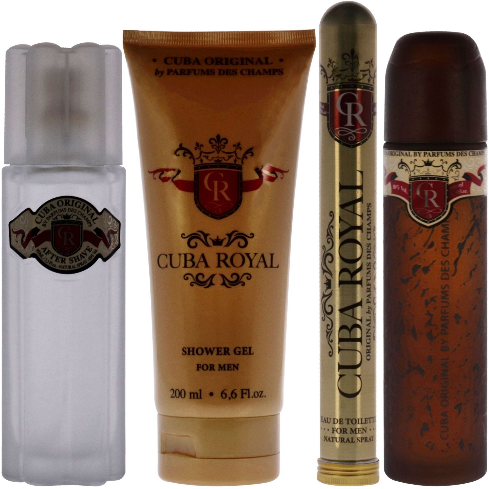 Cuba Royal by Cuba for Men - 4 Pc Gift Set 3.3oz EDT Spray, 1.17oz EDT Spray, 3.3oz After Shave, 6.7oz Shower Gel