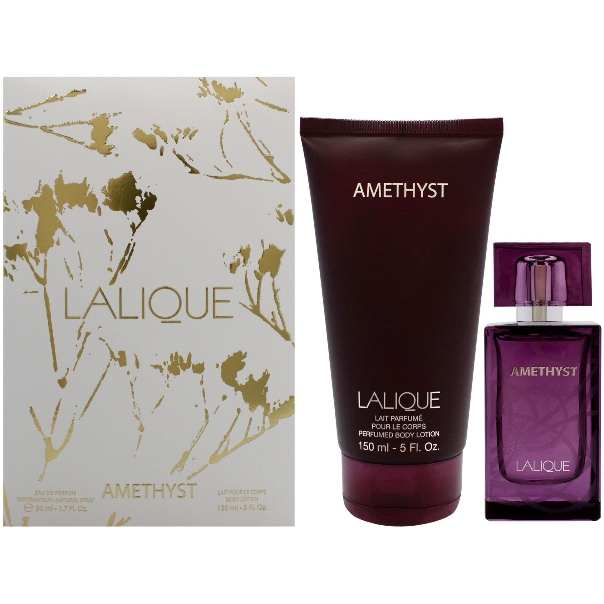 Amethyst Set by Lalique for Women - 2 Pc Gift Set 1.7 oz EDP Spray, 5 oz Body Lotion