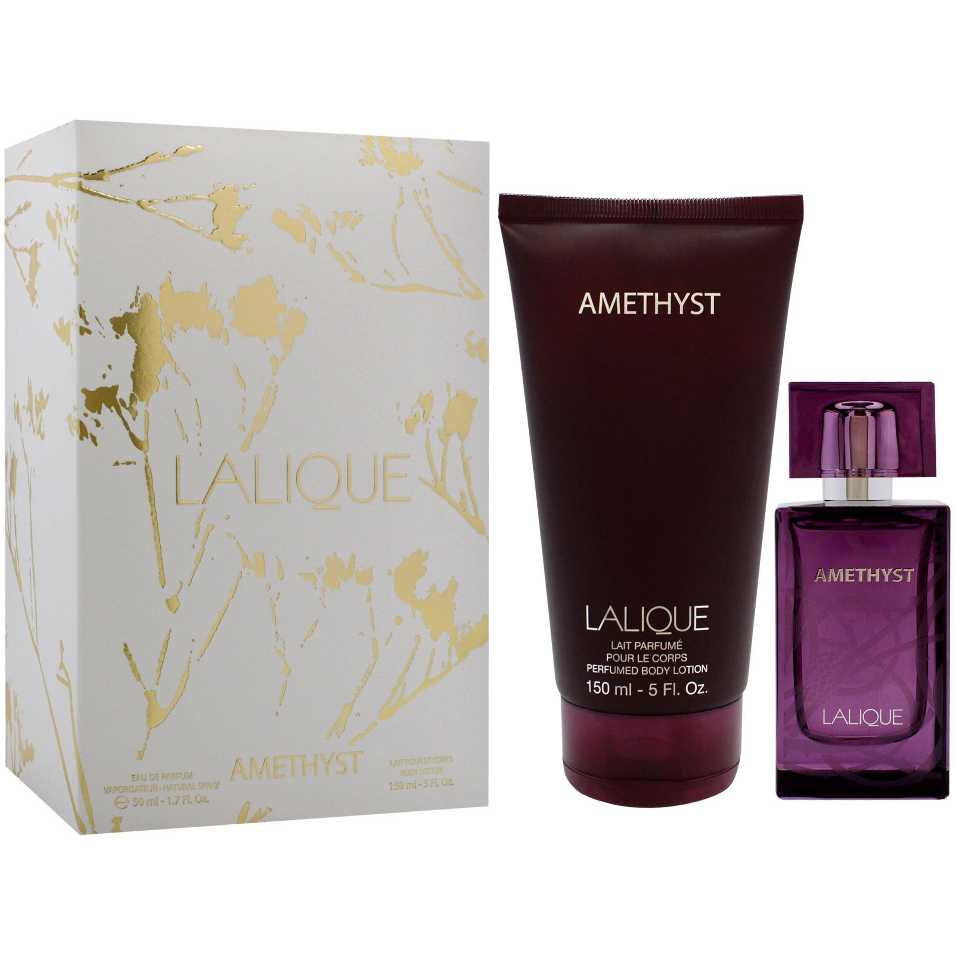 Amethyst Set by Lalique for Women - 2 Pc Gift Set 1.7 oz EDP Spray, 5 oz Body Lotion
