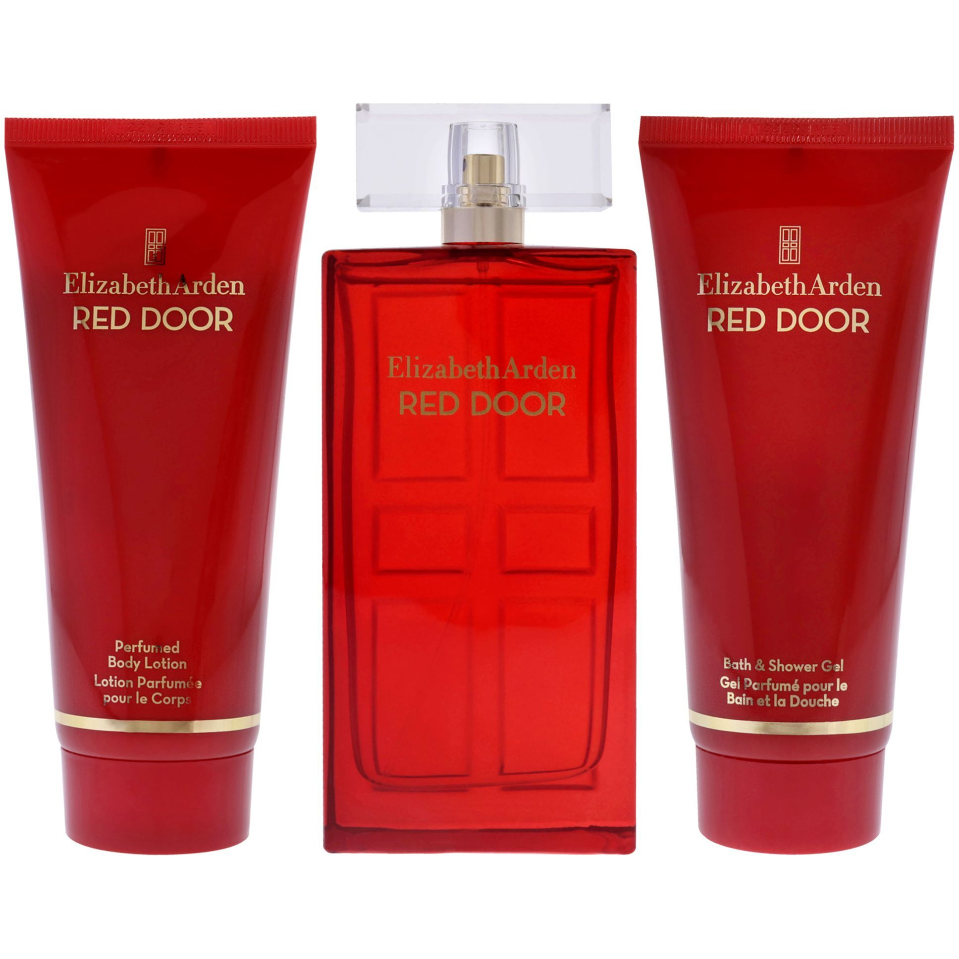 Red Door by Elizabeth Arden for Women - 3 Pc Gift Set 3.3oz EDT Spray, 3.3oz Body Lotion, 3.3oz Bath & Shower Gel