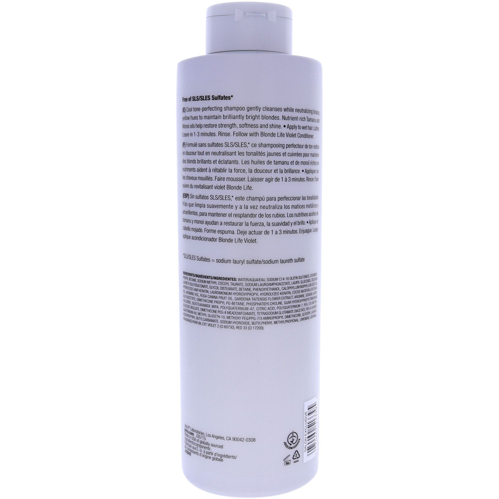 Blonde Life Violet Shampoo by Joico for Unisex - 33.8 oz Shampoo