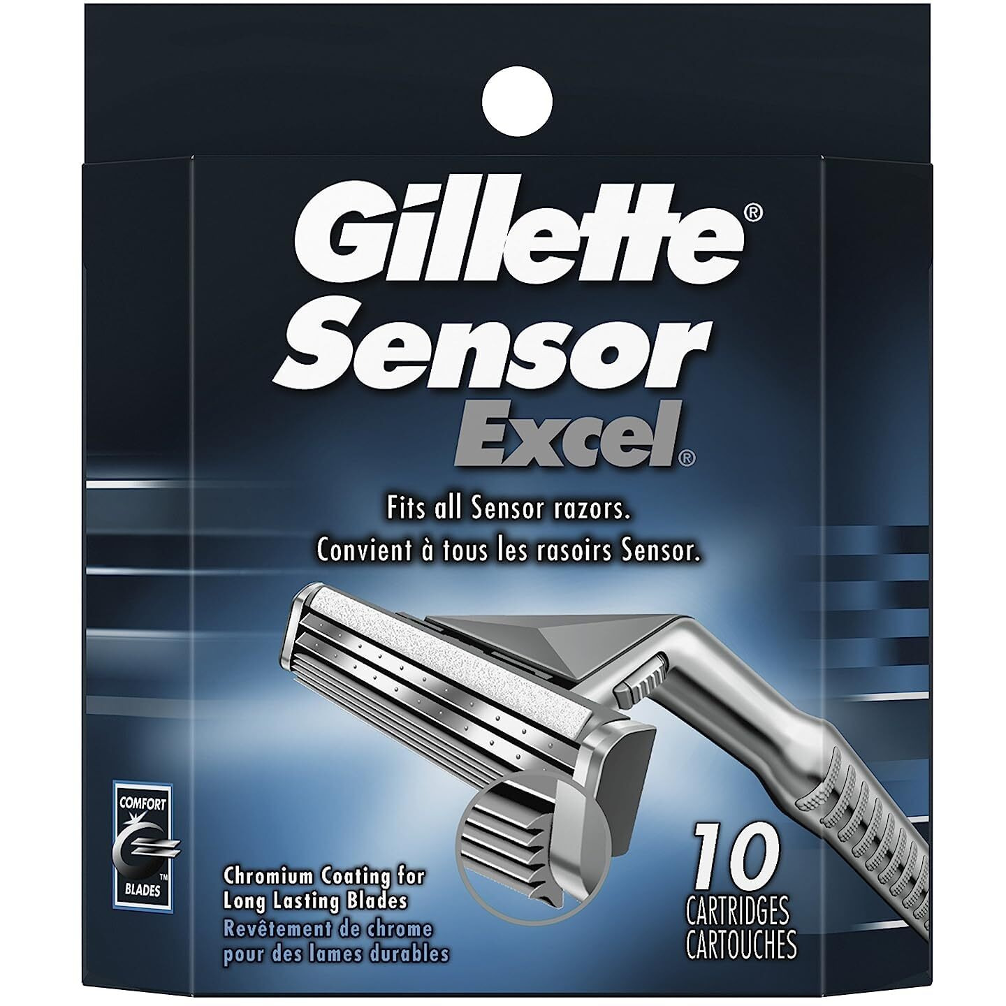 Gillette Sensor Excel Men's Razor Blade Refills, 10 Count