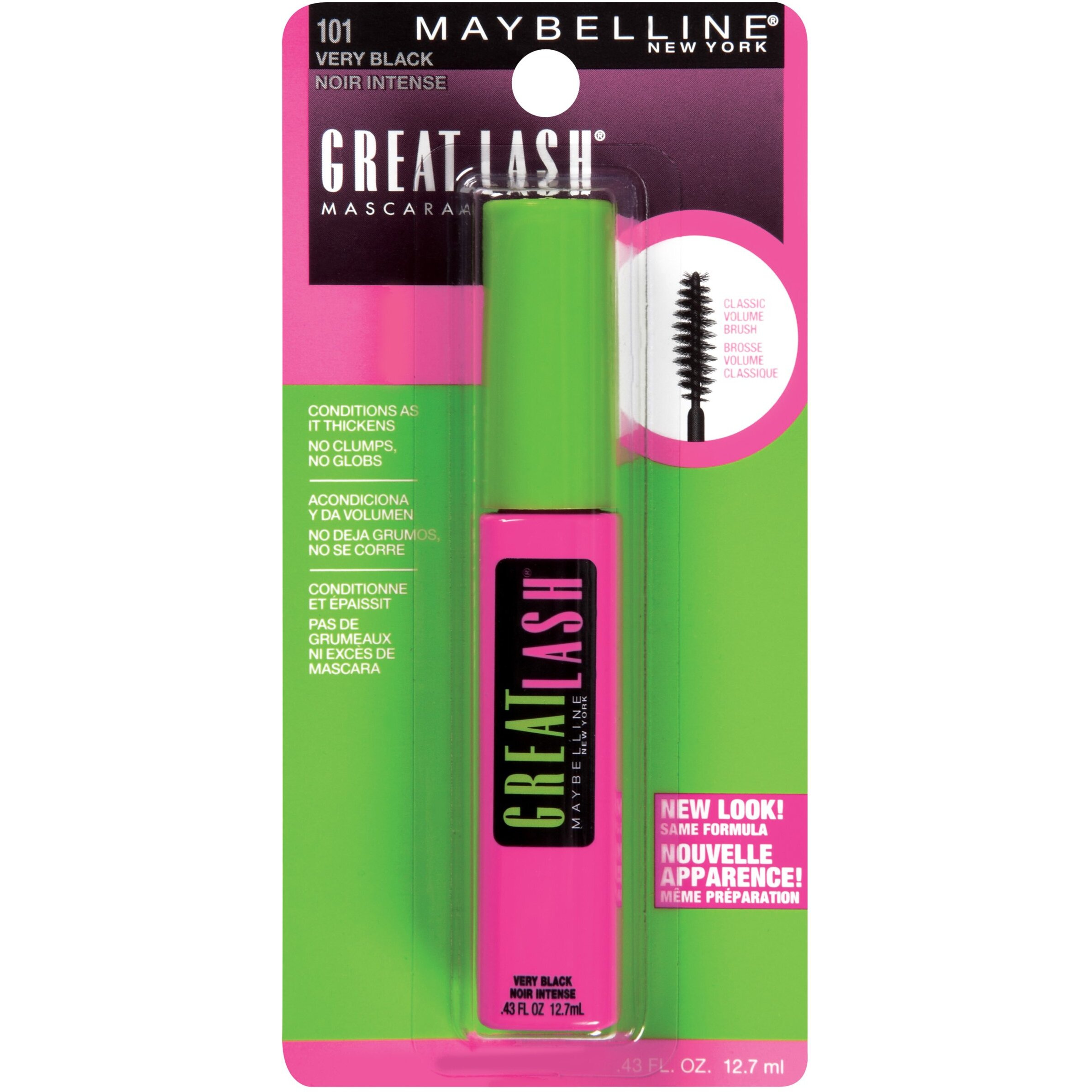 Great Lash Mascara - 101 Very Black by Maybelline for Women - 0.43 oz Mascara