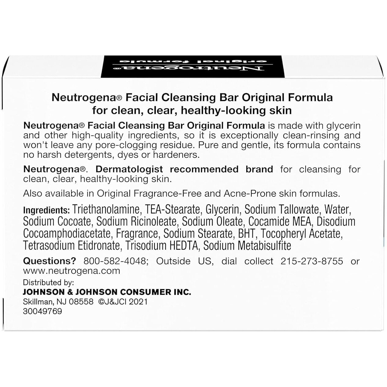 Neutrogena Original Gentle Facial Cleansing Bar with Glycerin, Pure & Transparent Face Wash Bar Soap, Free of Harsh Detergents, Dyes & Hardeners, 3.5 oz (Pack of 6)