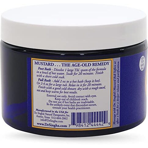 Dr. Singha's Mustard Bath Salts, Therapeutic Bath Detox - Relaxing Bath Soak for Sore Muscles, Restless Nights, Aches, Stress & Tension (8 Ounce)