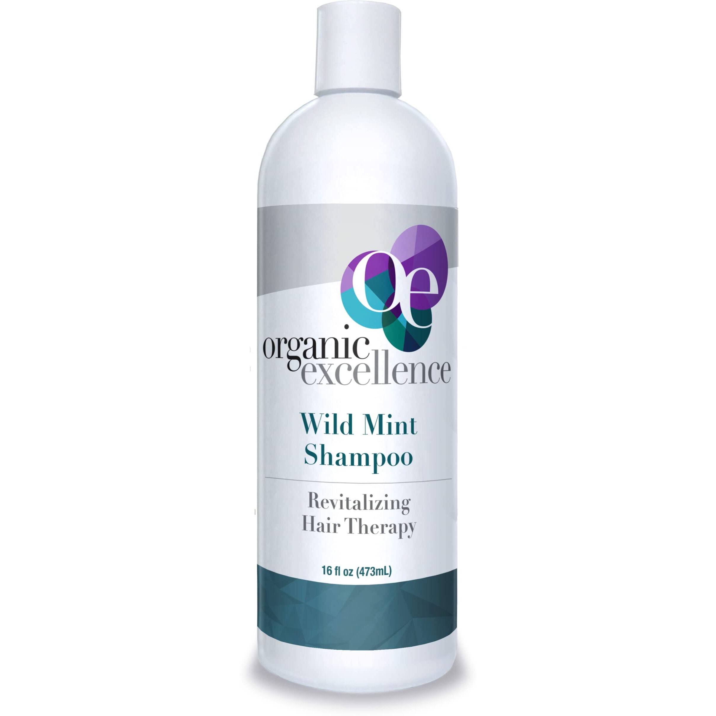 Organic Excellence WILD MINT SHAMPOO, Chemical and Sulfate Free, All Natural Color Safe - 16 oz