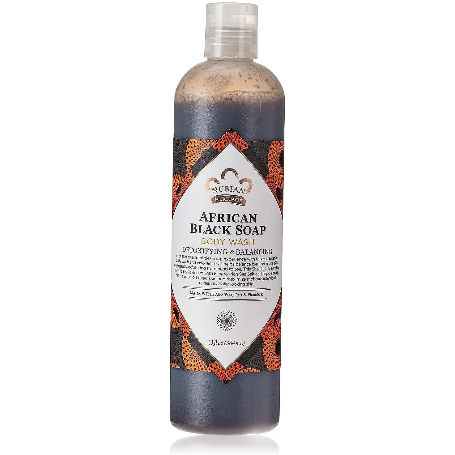 Nubian Heritage Body Wash, African Black Soap, 13 Fluid Ounce