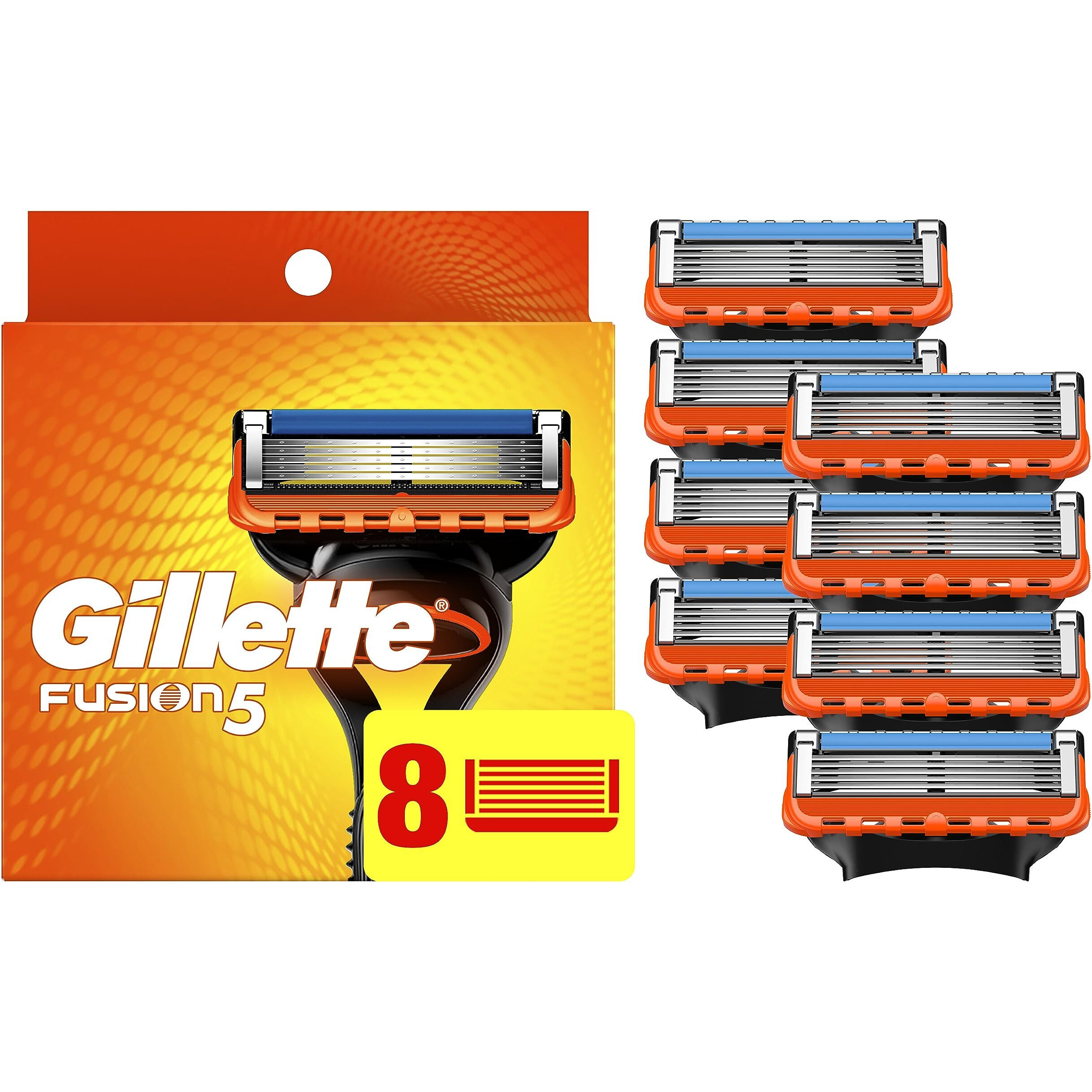 Gillette Fusion5 Razor Refills for Men, 8 Razor Blade Refills