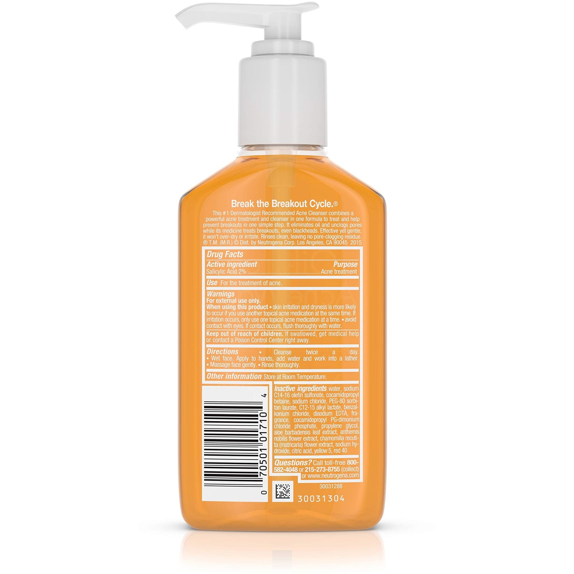 Neutrogena Oil-Free Salicylic Acid Acne Treatment Acne Wash-6 oz