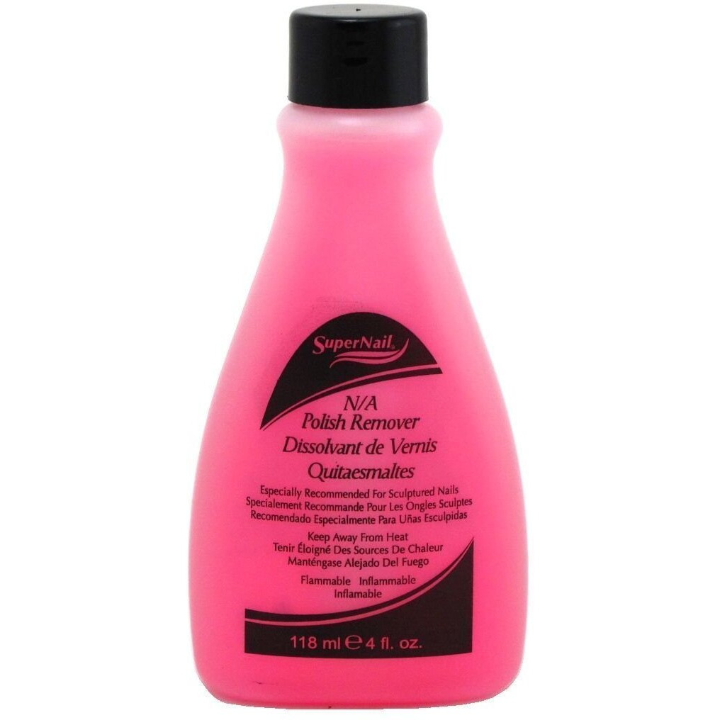 Super Nail 4oz NonAbrasive Polish Remover for Natural Artificial Nails Pink, 4 Fl Oz (401_1)