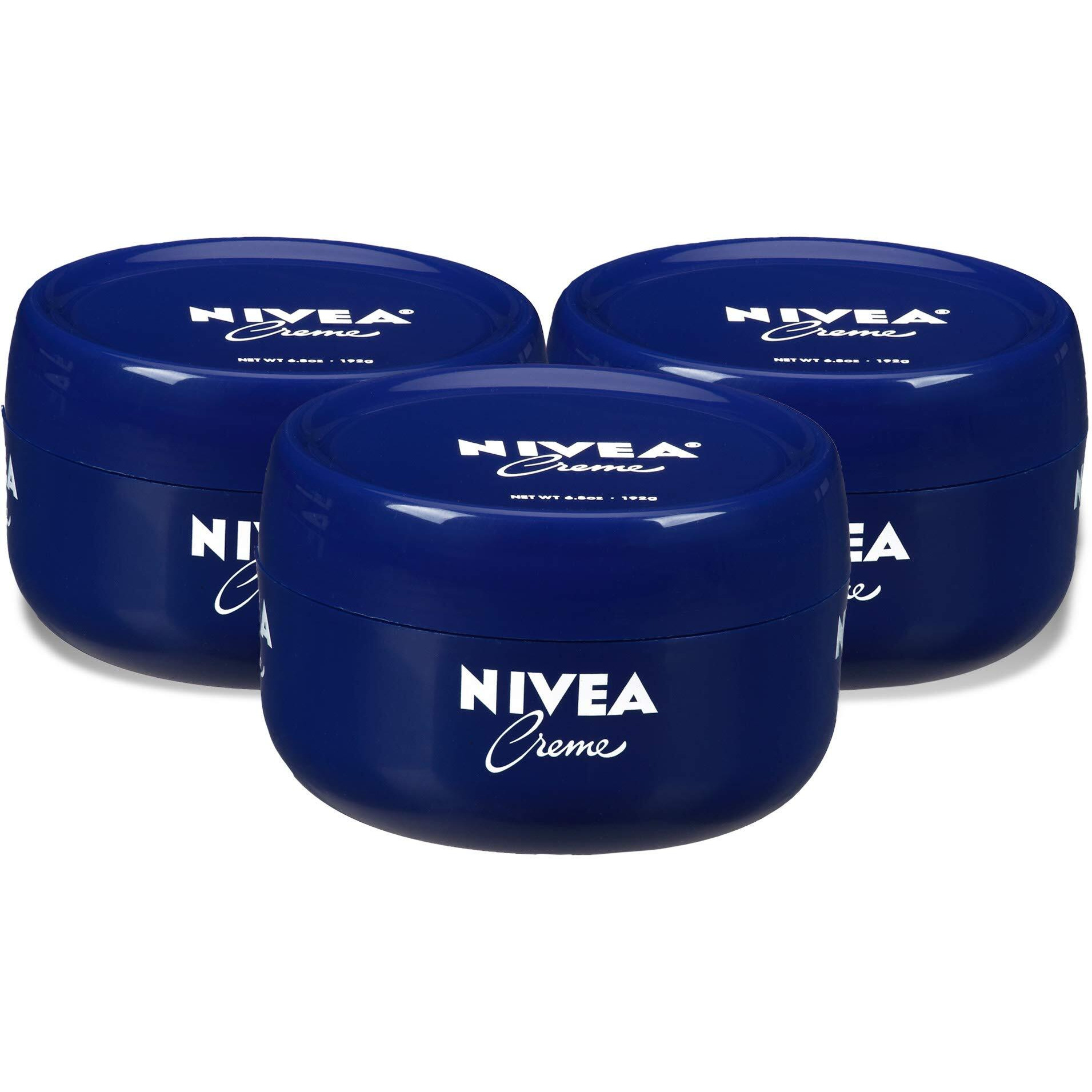 NIVEA Creme Body, Face and Hand Moisturizing Cream, 3 Pack of 6.8 Oz Jars