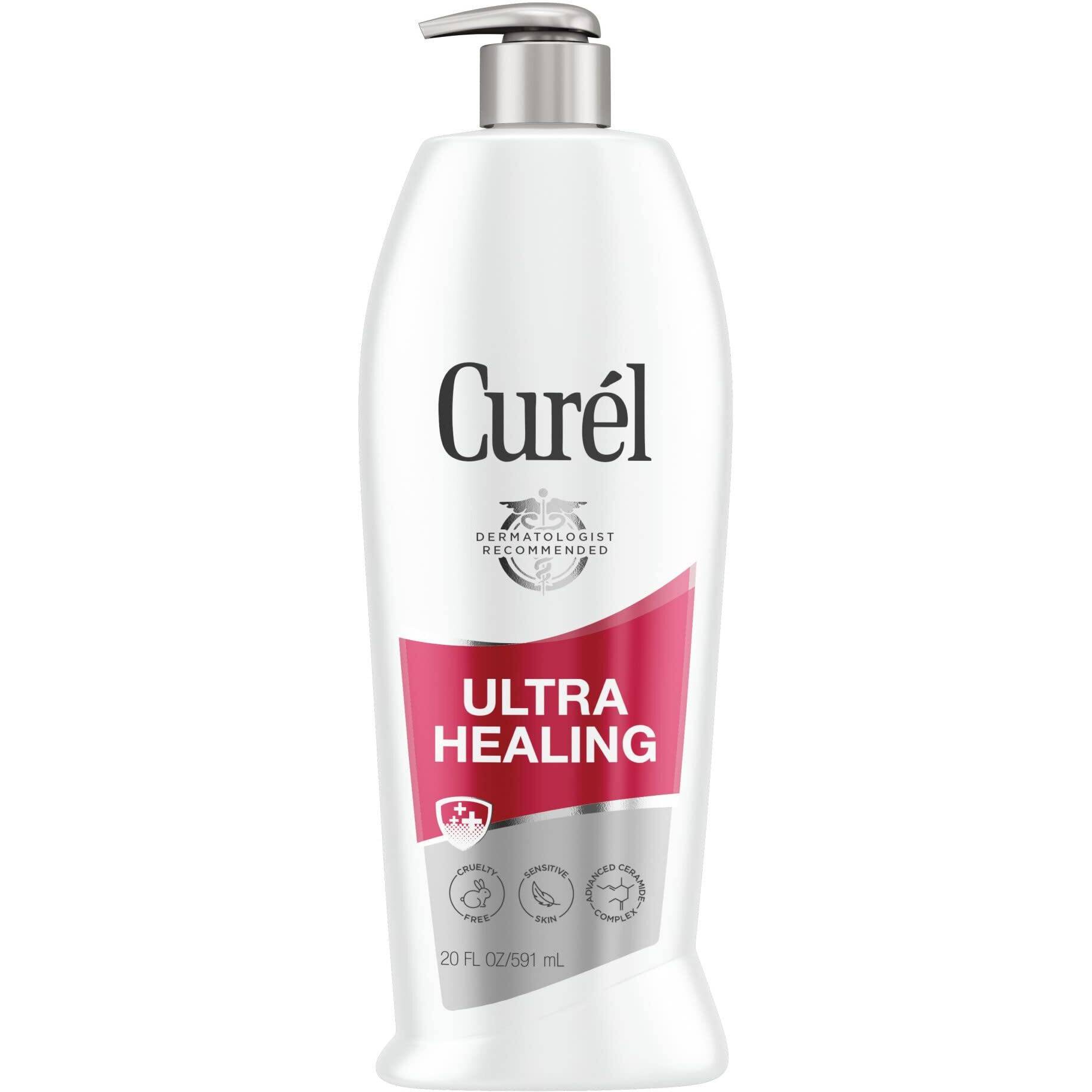 Curel Ultra Healing Lotion, Hand and Body Moisturizer for Extra Dry Skin, with Advanced Ceramide Complex and Hydrating Agents, for Tight Skin, 20 Ounces