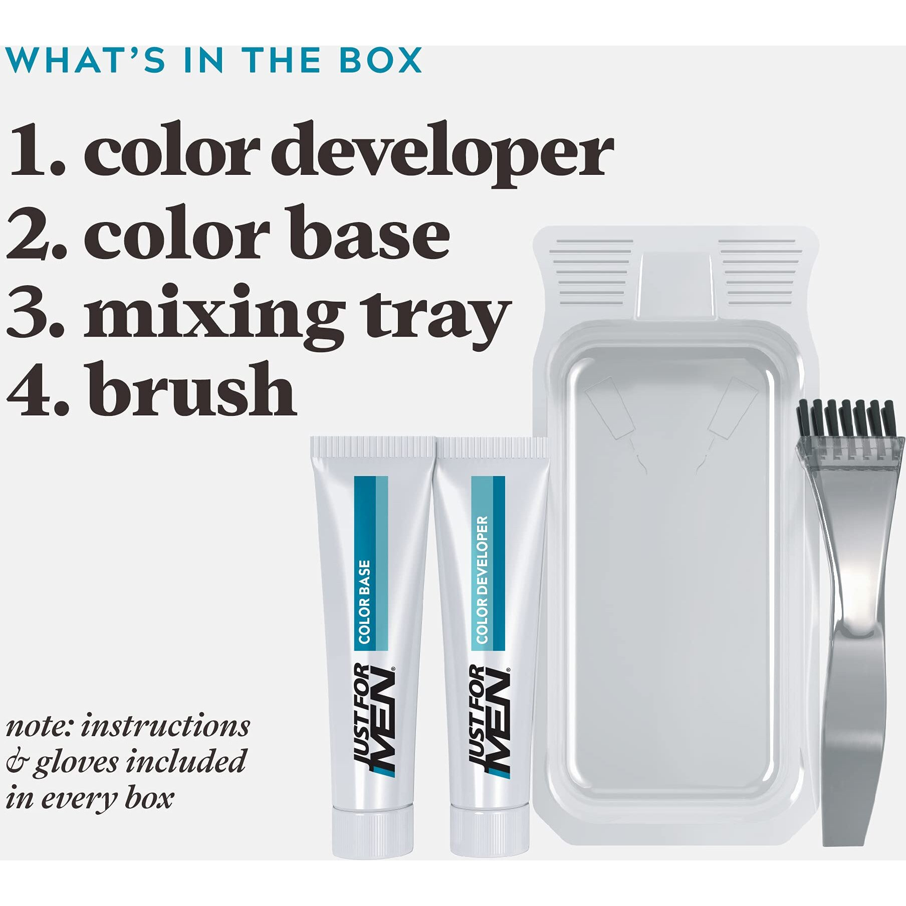 Just For Men Mustache & Beard, Beard Dye for Men with Brush Included for Easy Application, With Biotin Aloe and Coconut Oil for Healthy Facial Hair - Jet Black, M-60, Pack of 3