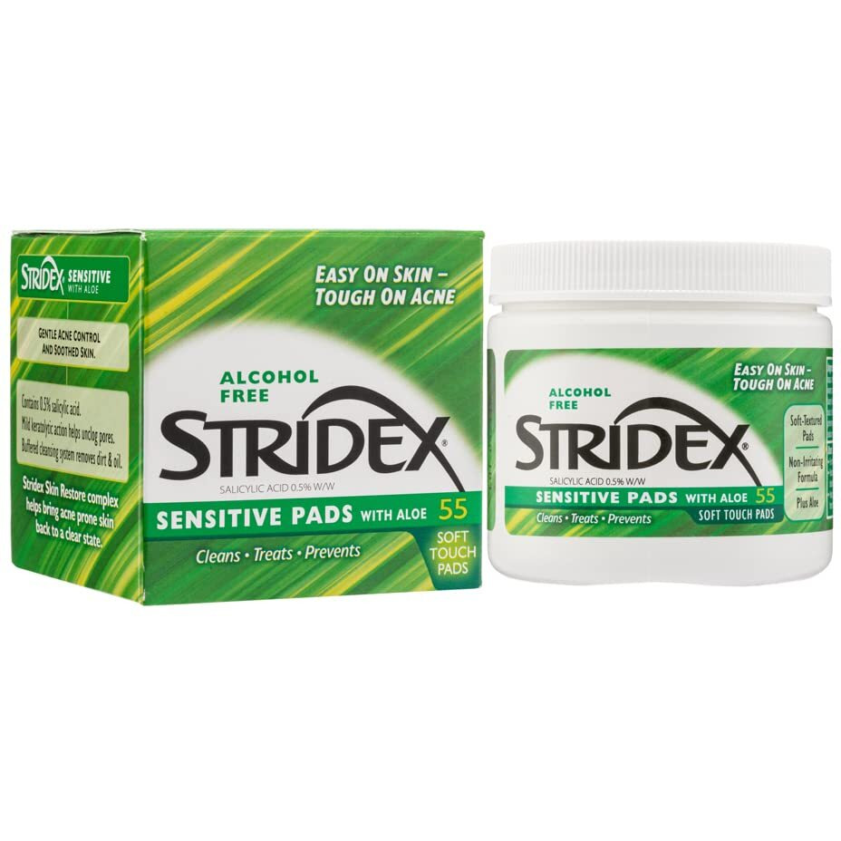 Stridex Daily Care Acne Pads with Aloe Sensitive Skin - 55 ct