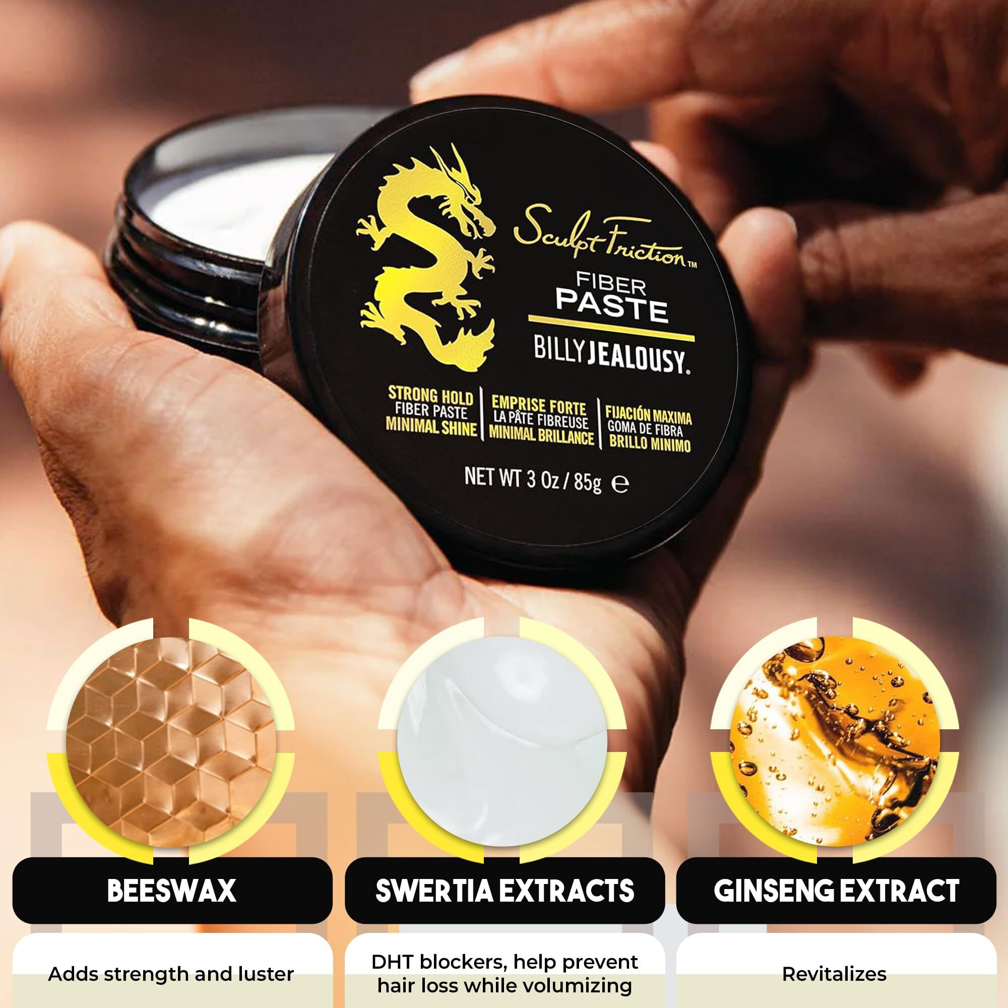 Sculpt Friction Fiber Paste by Billy Jealousy for Men - 3 oz Paste