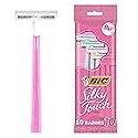 BIC Silky Touch Women's Disposable Razors, With 2 Blades, Pretty Pastel Razor Handles, 10 Count (Pack of 1)