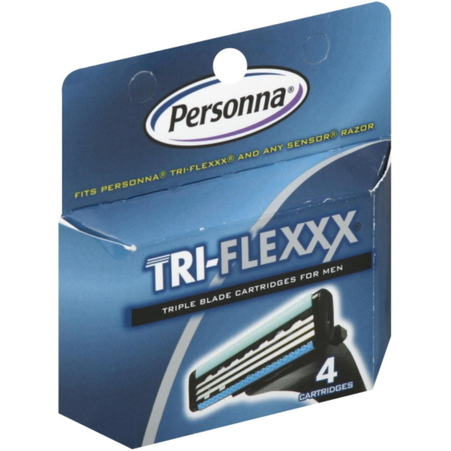 Personna Tri-Flexxx Razor System for Men Cartridge Refill Cartridges, 4 Count