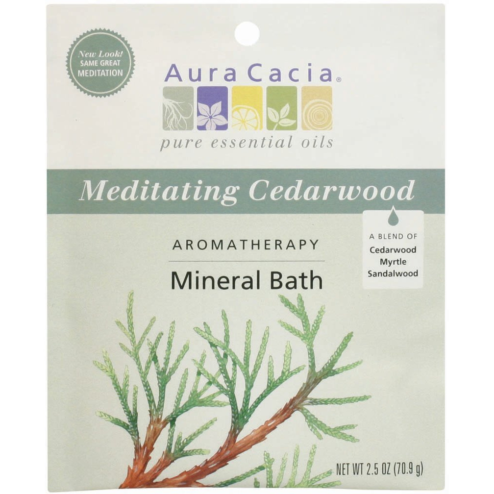 Aura Cacia Aromatherapy Mineral Bath, Meditating Cedarwood, 2.5 Ounce (Pack of 6)