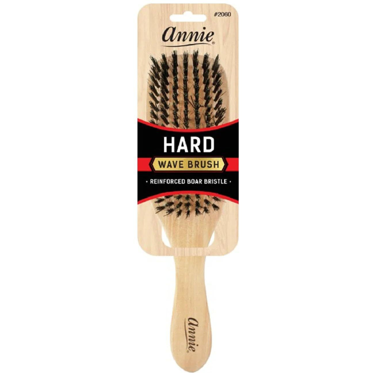 Annie Hard Wave Boar & Nylon Bristle Brush Light Brown