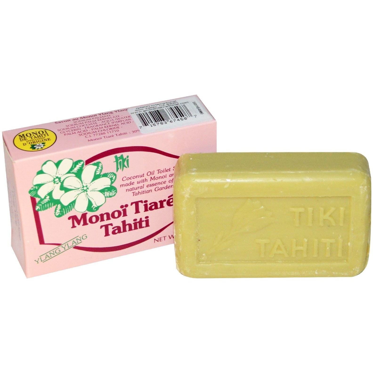 Monoi Tiare Tahiti Ylang Ylang Coconut Oil Toilet Bar Soap - 4.55 oz