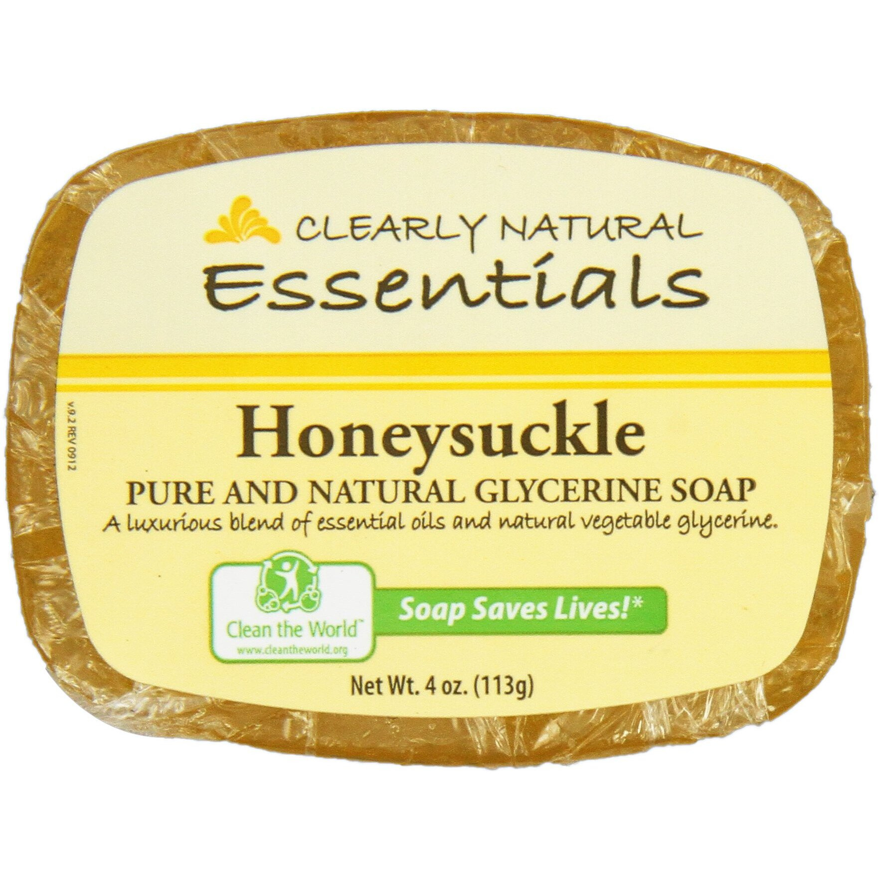 clearly Natural glycerine Bar Soap Honeysuckle - 4 Oz(D0102H54D72)