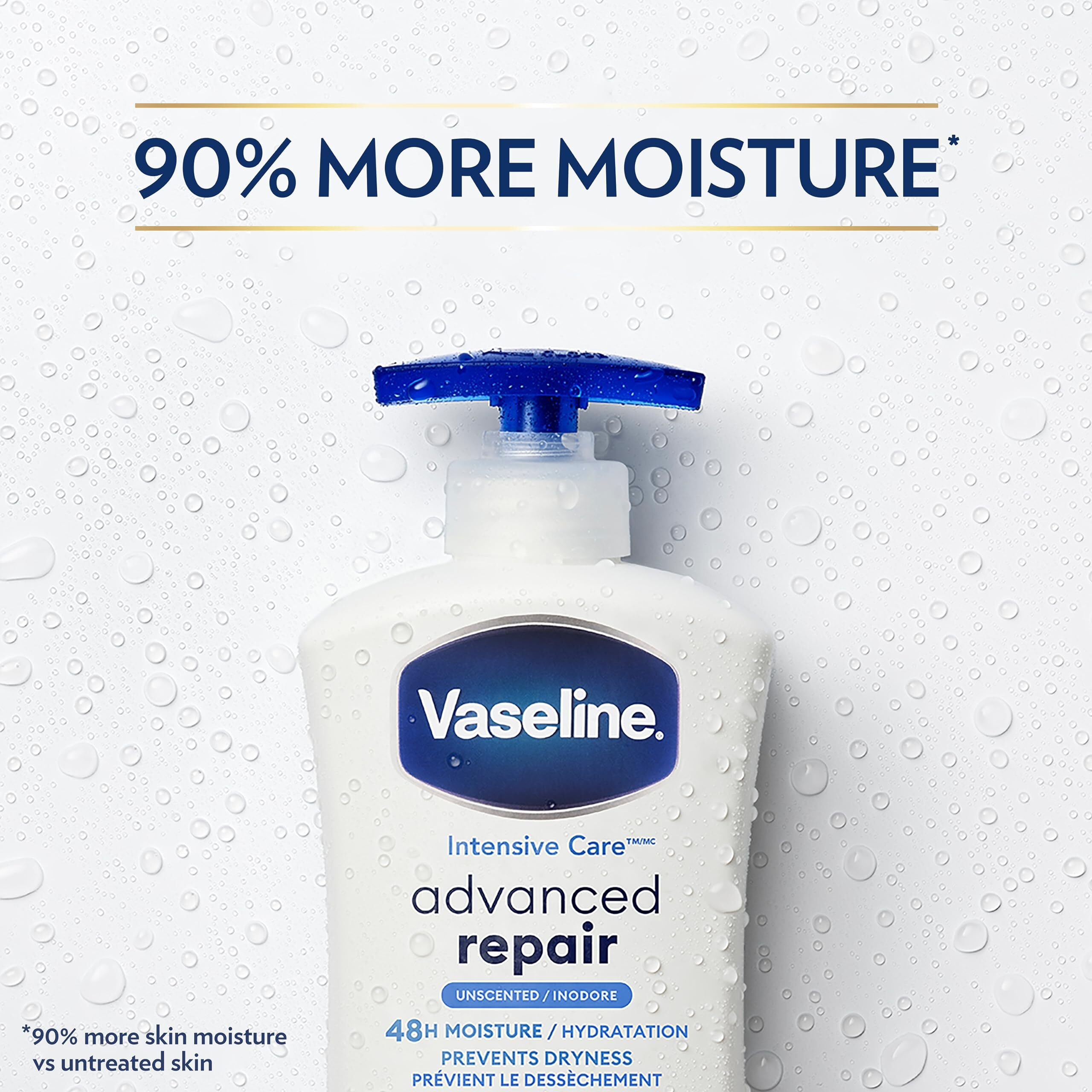 Vaseline Intensive Care Body Lotion for Dry Skin Advanced Repair Unscented Lotion Made with Ultra-Hydrating Lipids and Vaseline Jelly That Repairs Extremely Dry Skin 20.3 oz
