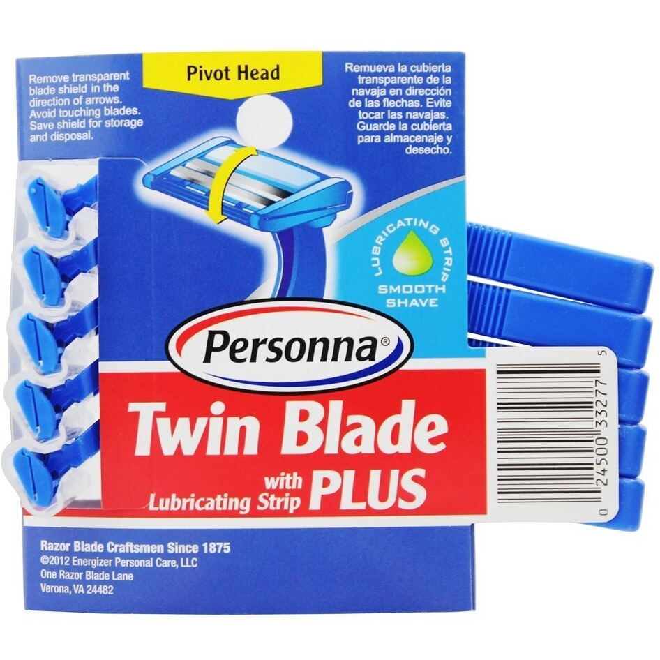 Personna Disposable Razors With Lubricating Strip - Twin Blade Plus - 5 Pack(D0102H5WZ06)