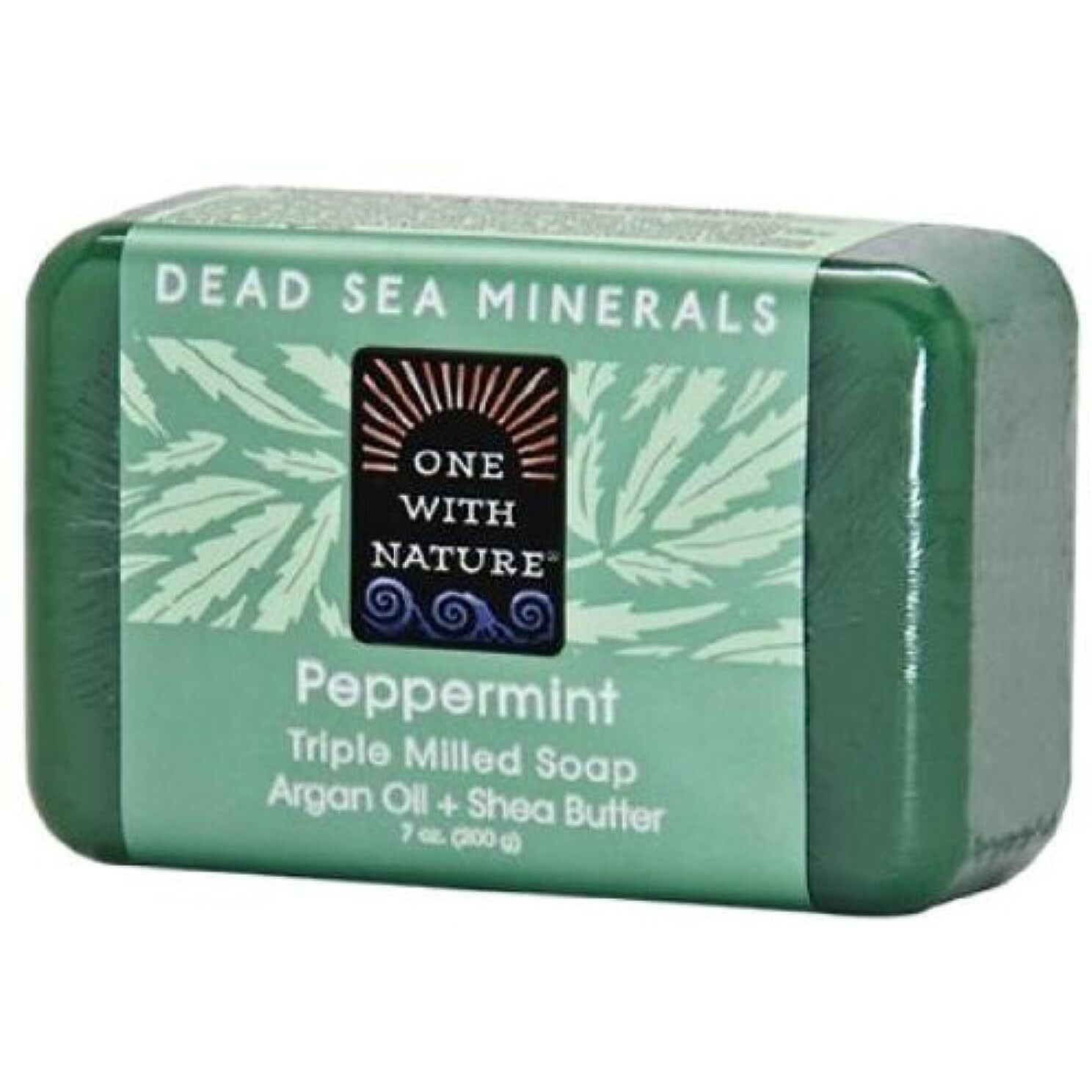 One With Nature Peppermint Dead Sea Mineral Soap, 7 Ounce Bar