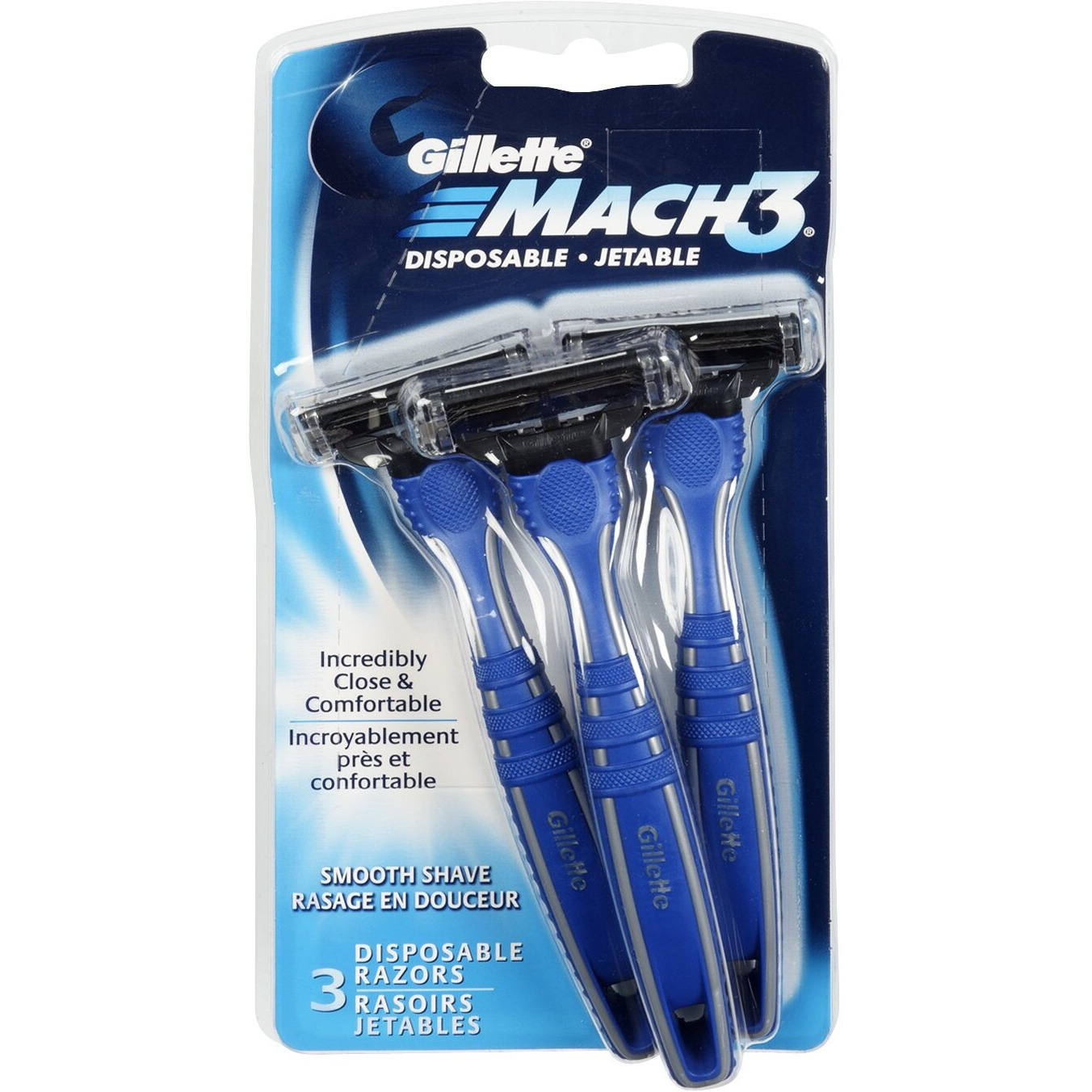 Gillette Gillete Mach 3 Smooth Shave Disposable Razor, 3 Count