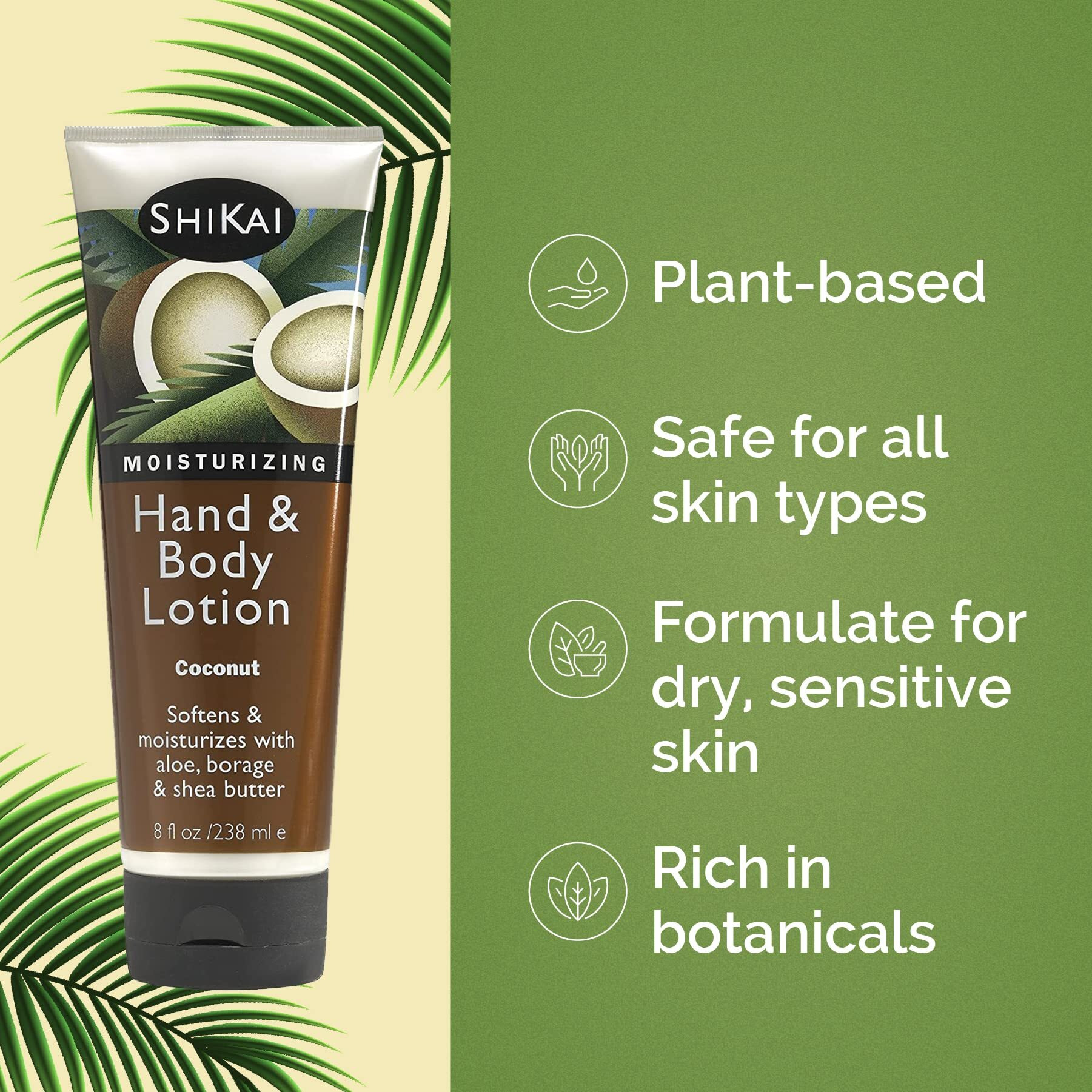 Shikai All Natural Hand And Body Lotion coconut - 8 Fl Oz(D0102H5WT18)