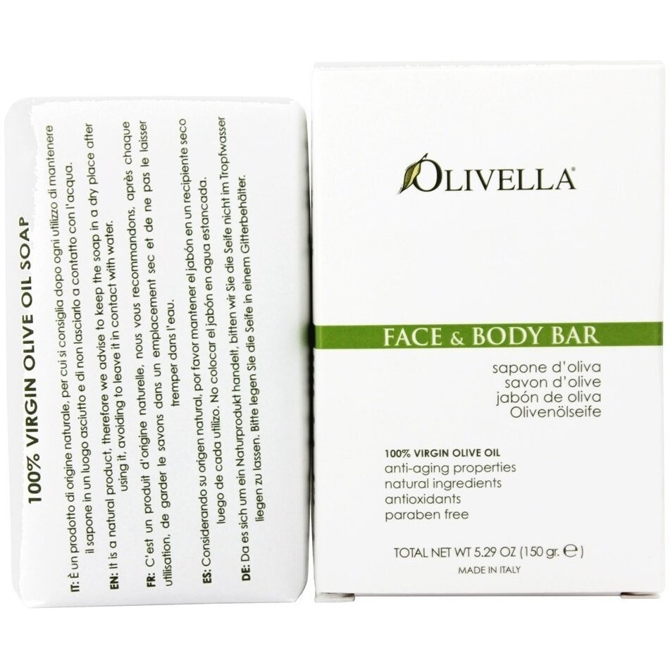 Olivella Virgin Olive Oil Face and Body Bar Soap, 5.29 oz., 3 Piece