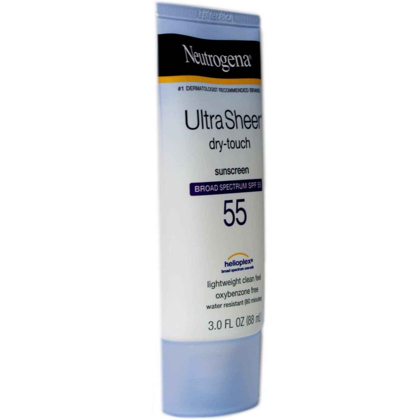 Neutrogena Ultra Sheer Dry-Touch Water Resistant and Non-Greasy Sunscreen Lotion with Broad Spectrum SPF 55, 3 fl. oz (Pack of 2)