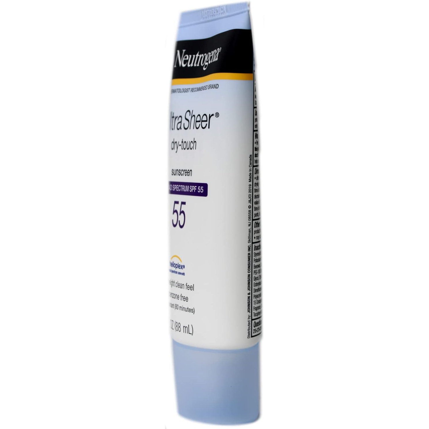 Neutrogena Ultra Sheer Dry-Touch Water Resistant and Non-Greasy Sunscreen Lotion with Broad Spectrum SPF 55, 3 fl. oz (Pack of 2)