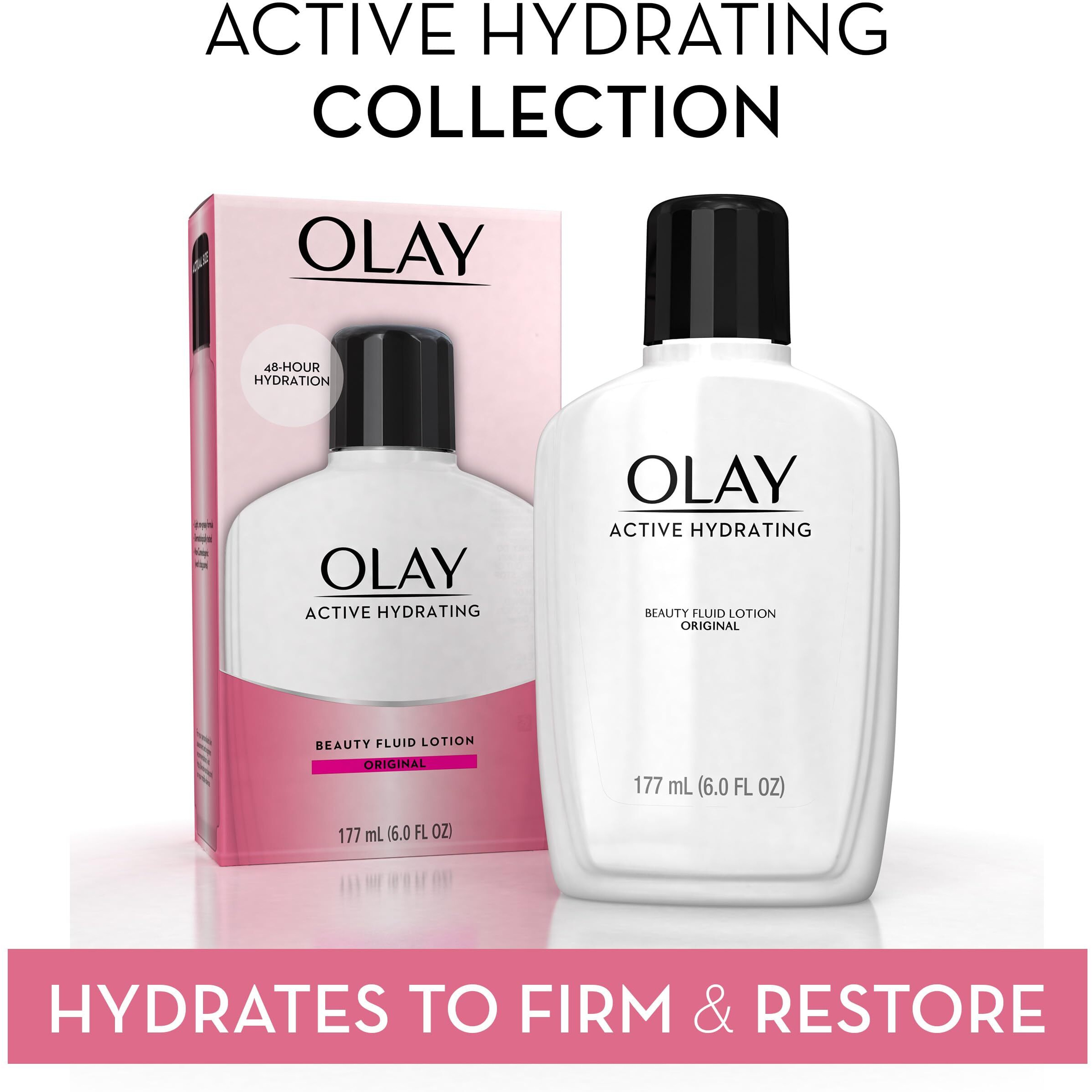 Olay Face Moisturizer, Active Hydrating Beauty Fluid Lotion, Original Facial Moisturizer, 4 Oz. (Pack of 2)