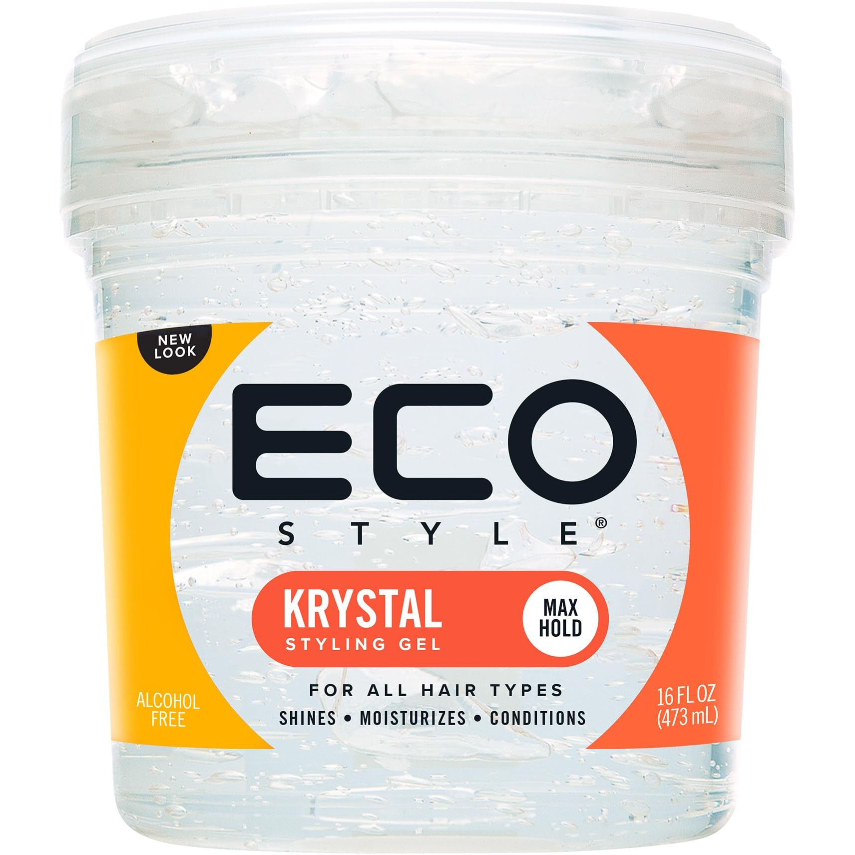 Ecoco Eco Style Hair Gel Krystal - Strong Hold - Ideal For Any Hair Type And Color - Adds Body And Shine To All Styles - Weightless - Moisturizes And Help Maintain Healthy Hair - Non-Flaking - 16 Oz