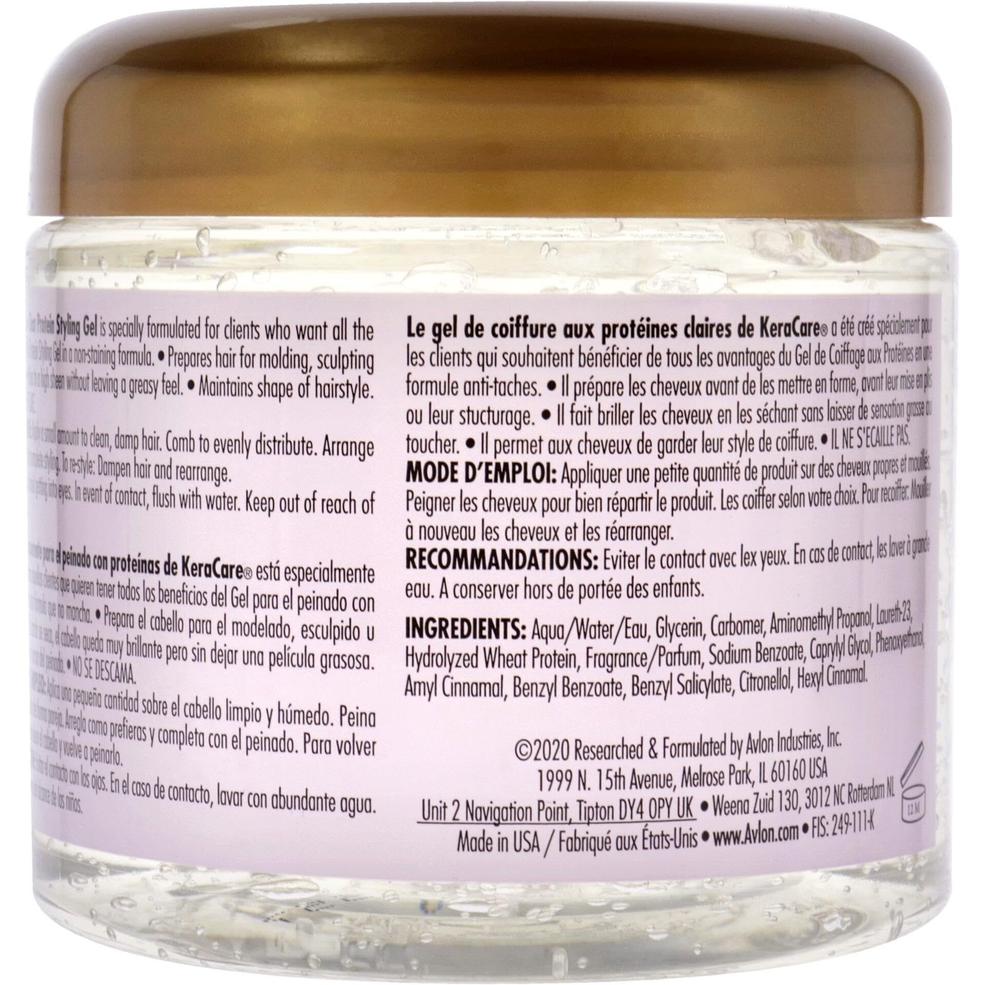 KeraCare Clear Protein Styling Gel by Avlon for Unisex - 16 oz Gel