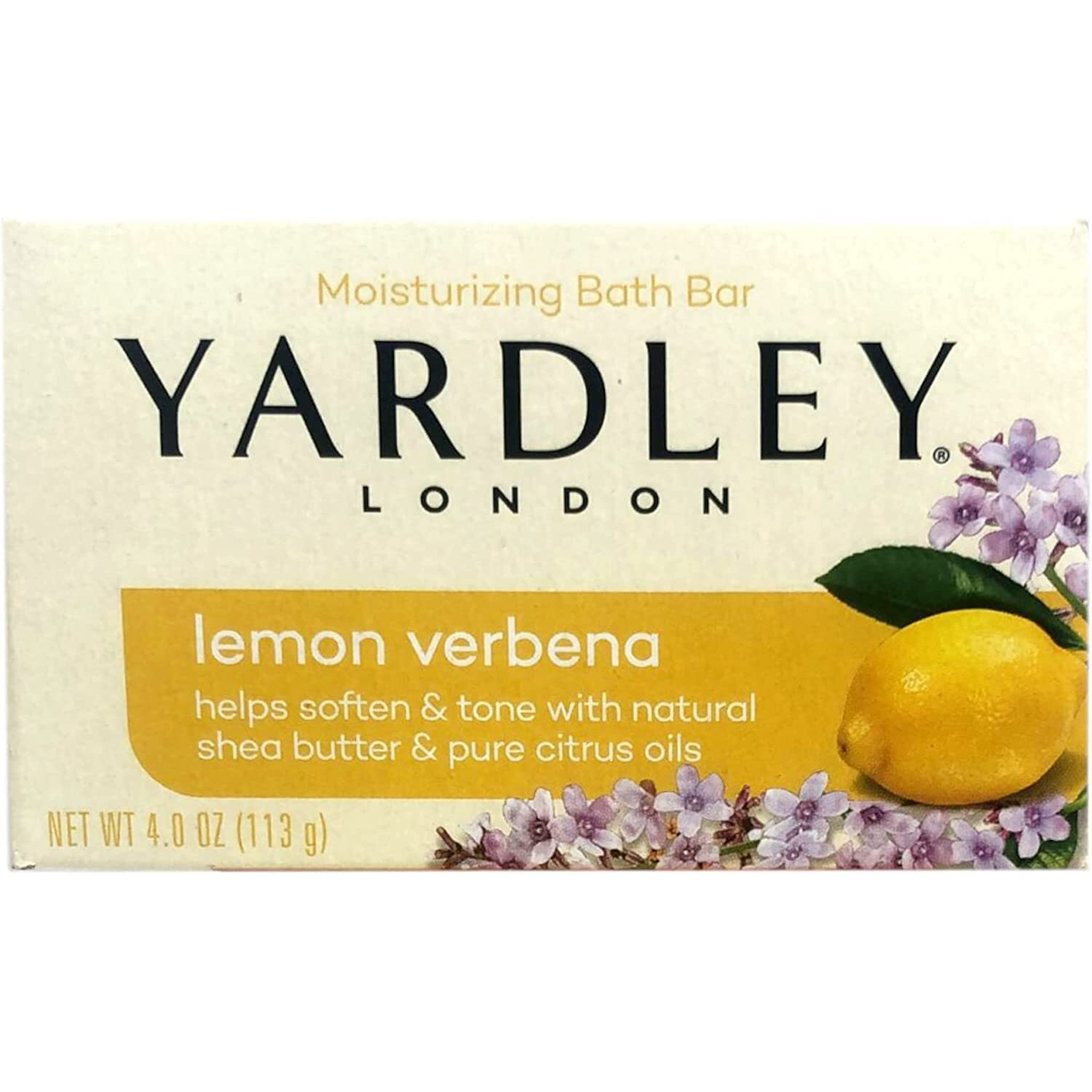 Yardley London Lemon Verbena Naturally Moisturizing Bath Bar, 4 ounce