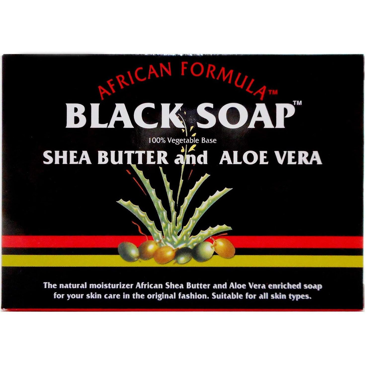 Madina African Black Soap Shea Butter and Aloe Vera, 3.5 oz (Pack of 12)