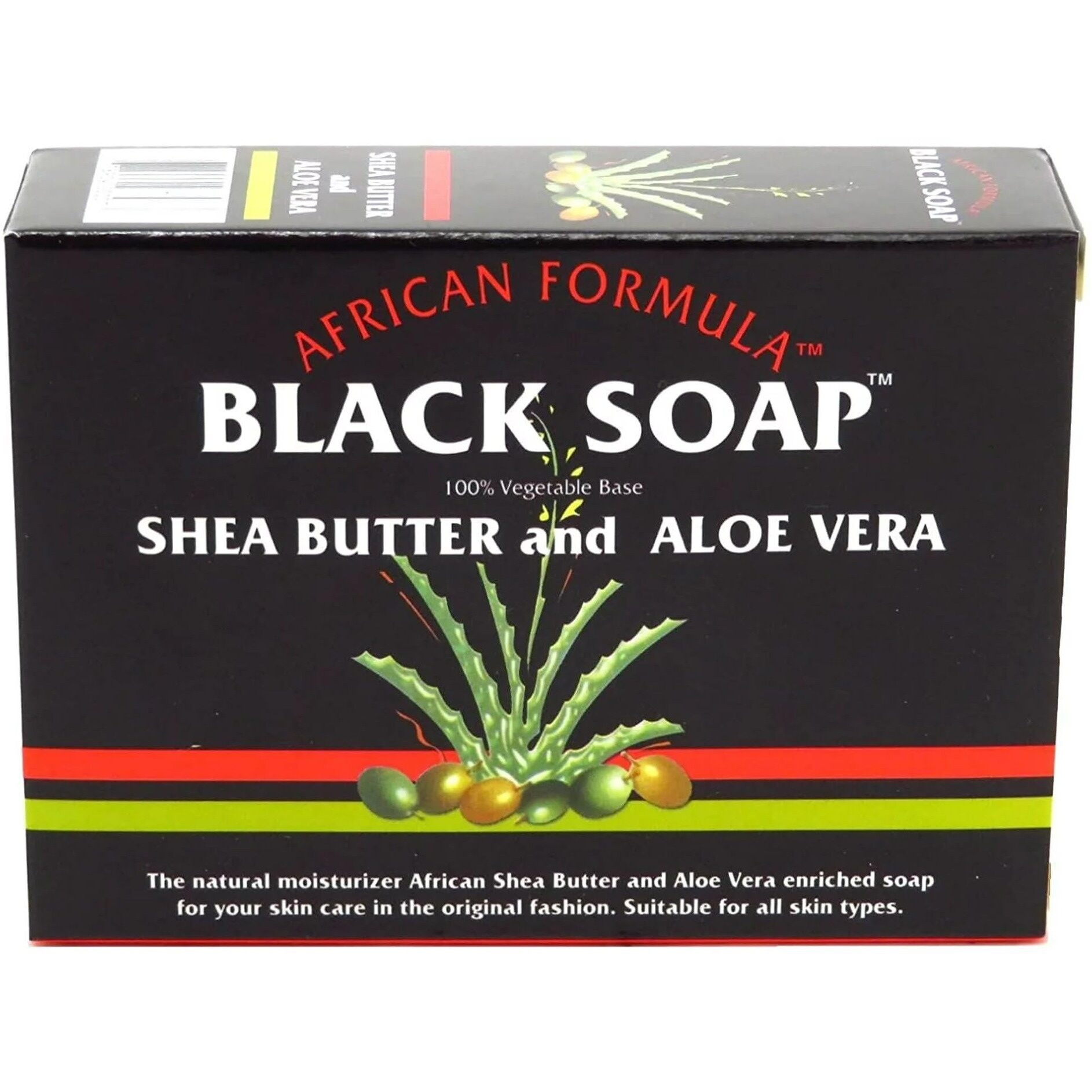 Madina African Black Soap Shea Butter and Aloe Vera, 3.5 oz (Pack of 12)