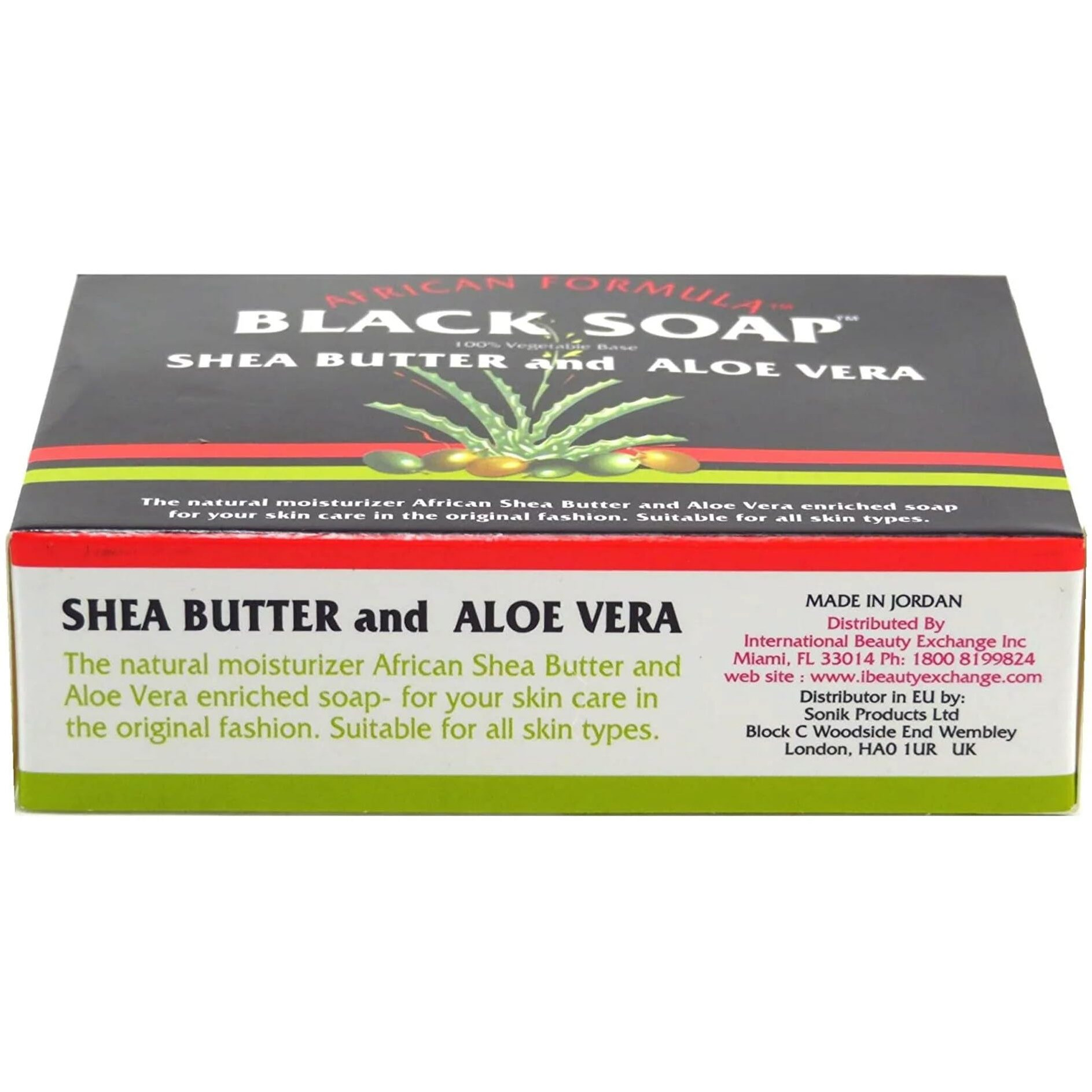 Madina African Black Soap Shea Butter and Aloe Vera, 3.5 oz (Pack of 12)