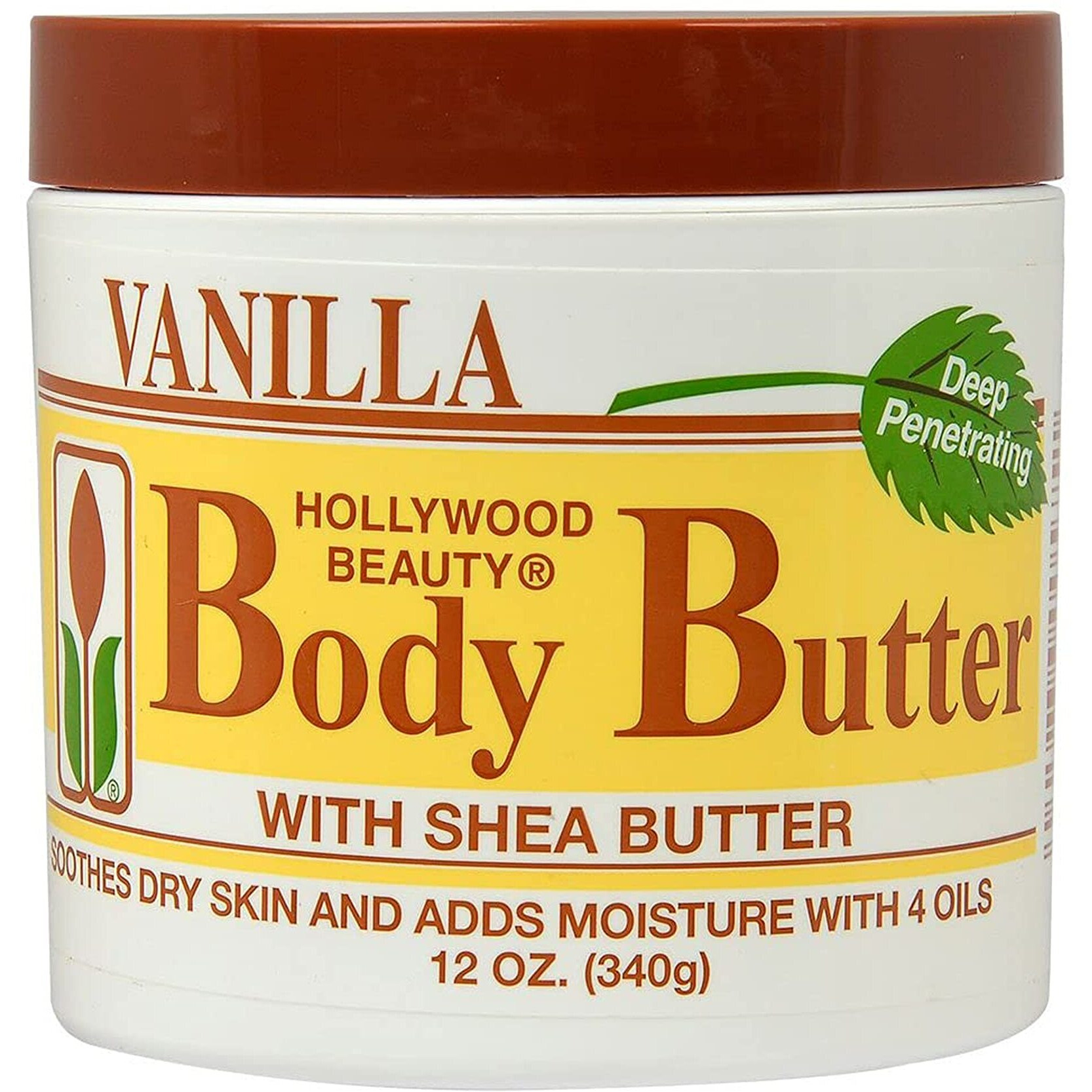 Hollywood Beauty Body Butter With Shea Butter, Vanilla - 12 oz. - Sooth & Moisturize Skin