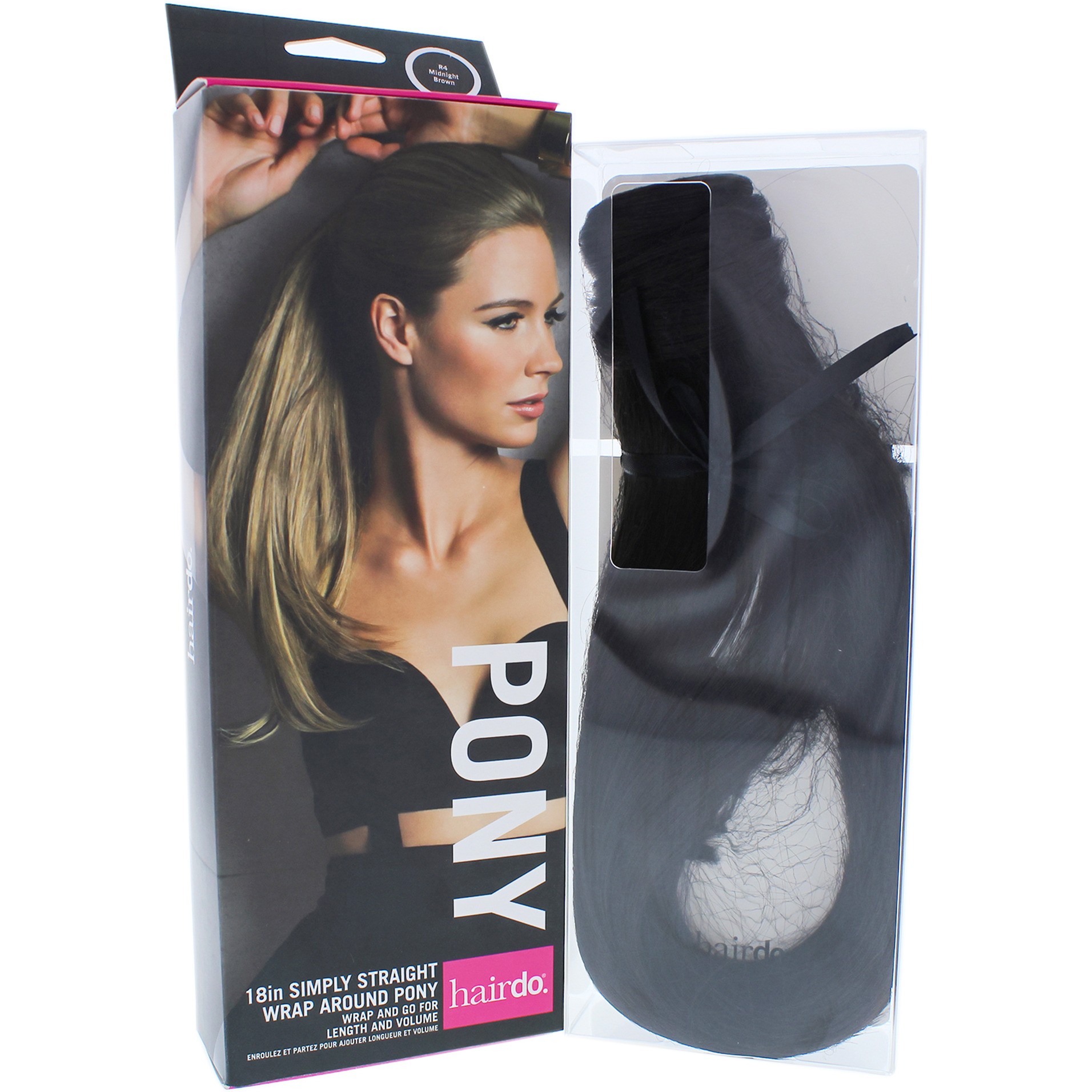 Simply Straight Pony - R4 Midnight Brown by Hairdo for Women - 18 Inch Hair Extension